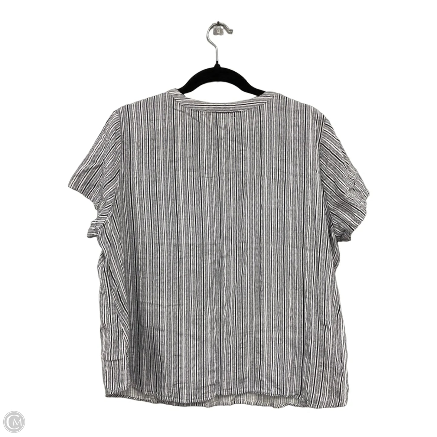 Top Short Sleeve By Van Heusen In Black & White, Size: Xl