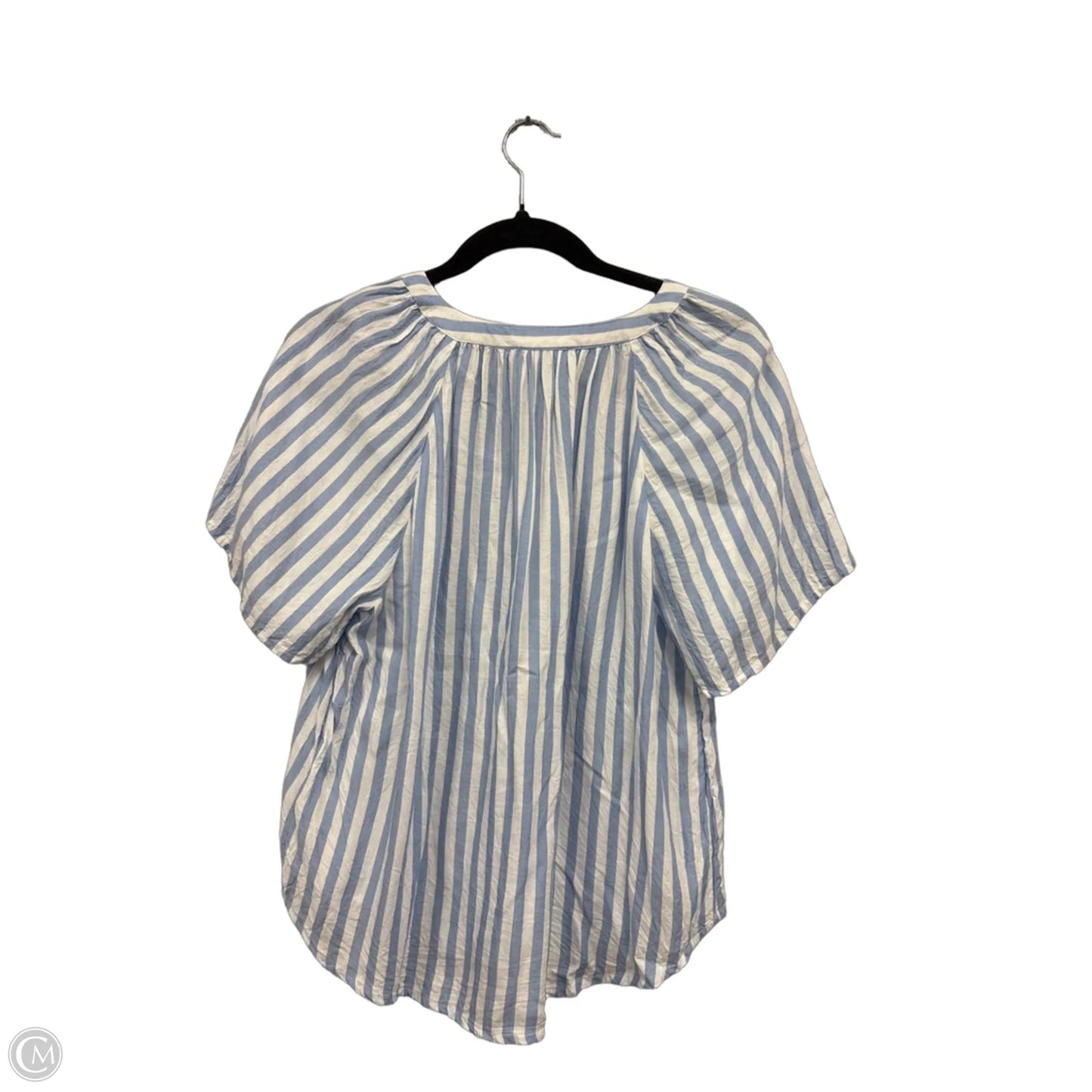 Top Short Sleeve By Beachlunchlounge In Blue & White, Size: M