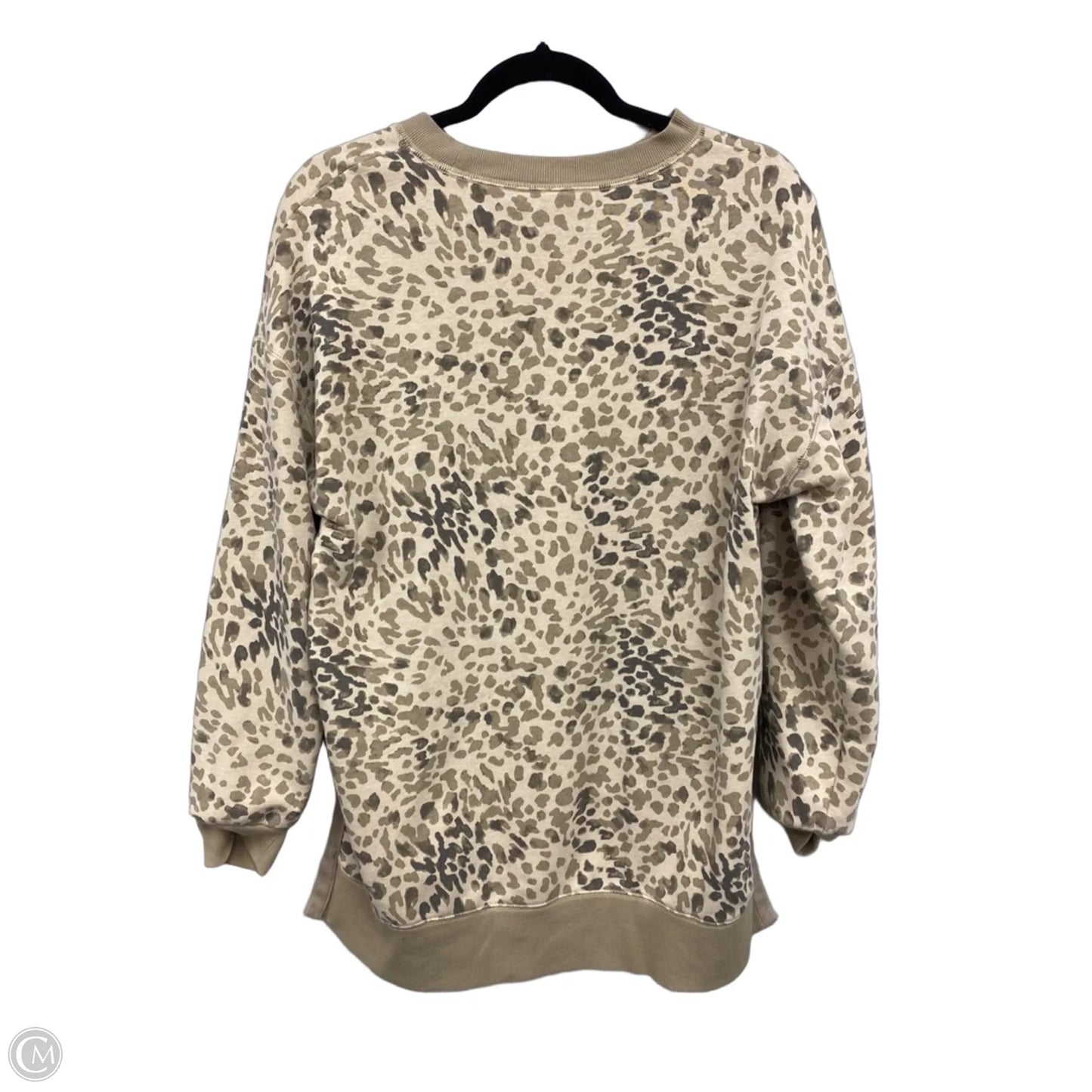 Sweatshirt Crewneck By Old Navy In Brown & Cream, Size: S