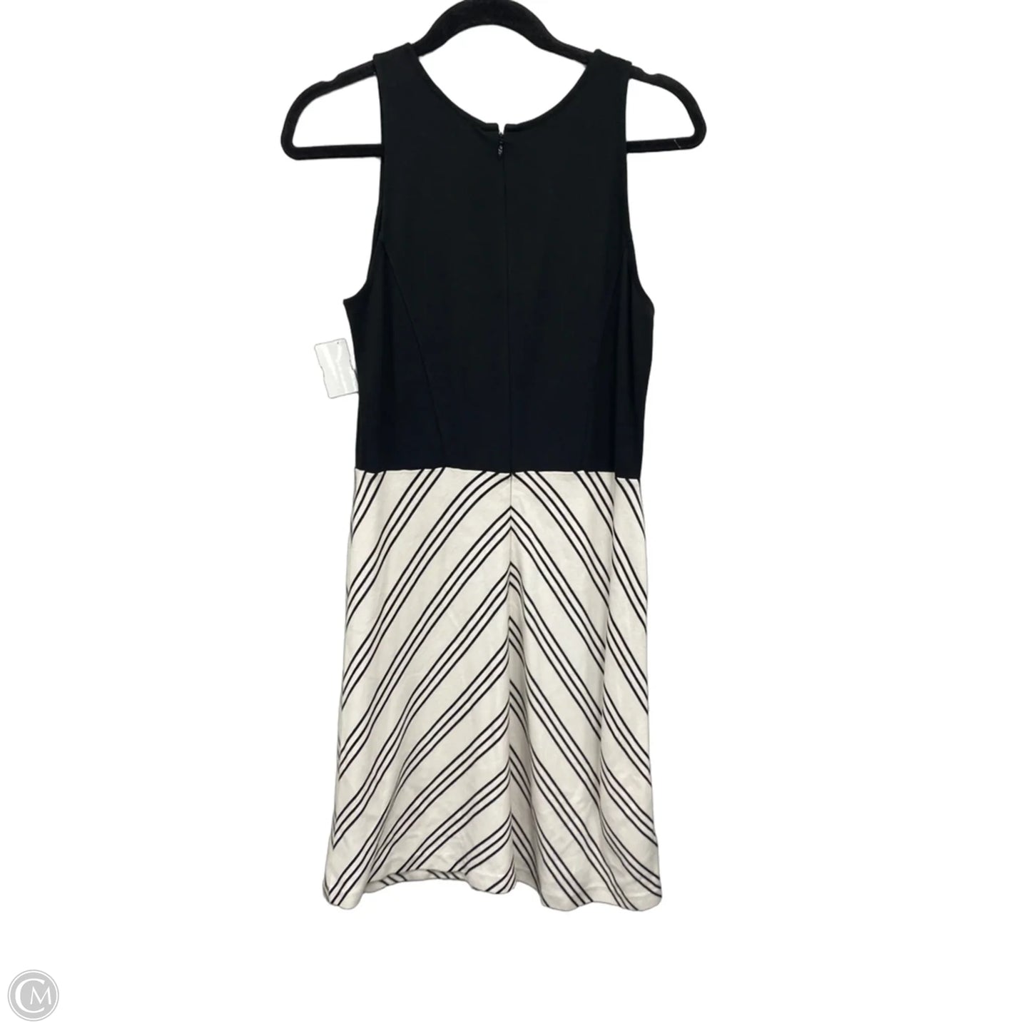 Dress Casual Midi By Ann Taylor In Black & Cream, Size: 6