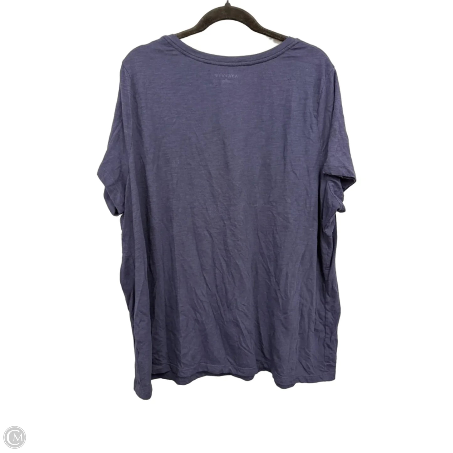 Top Short Sleeve Basic By Ava & Viv In Navy, Size: 3x