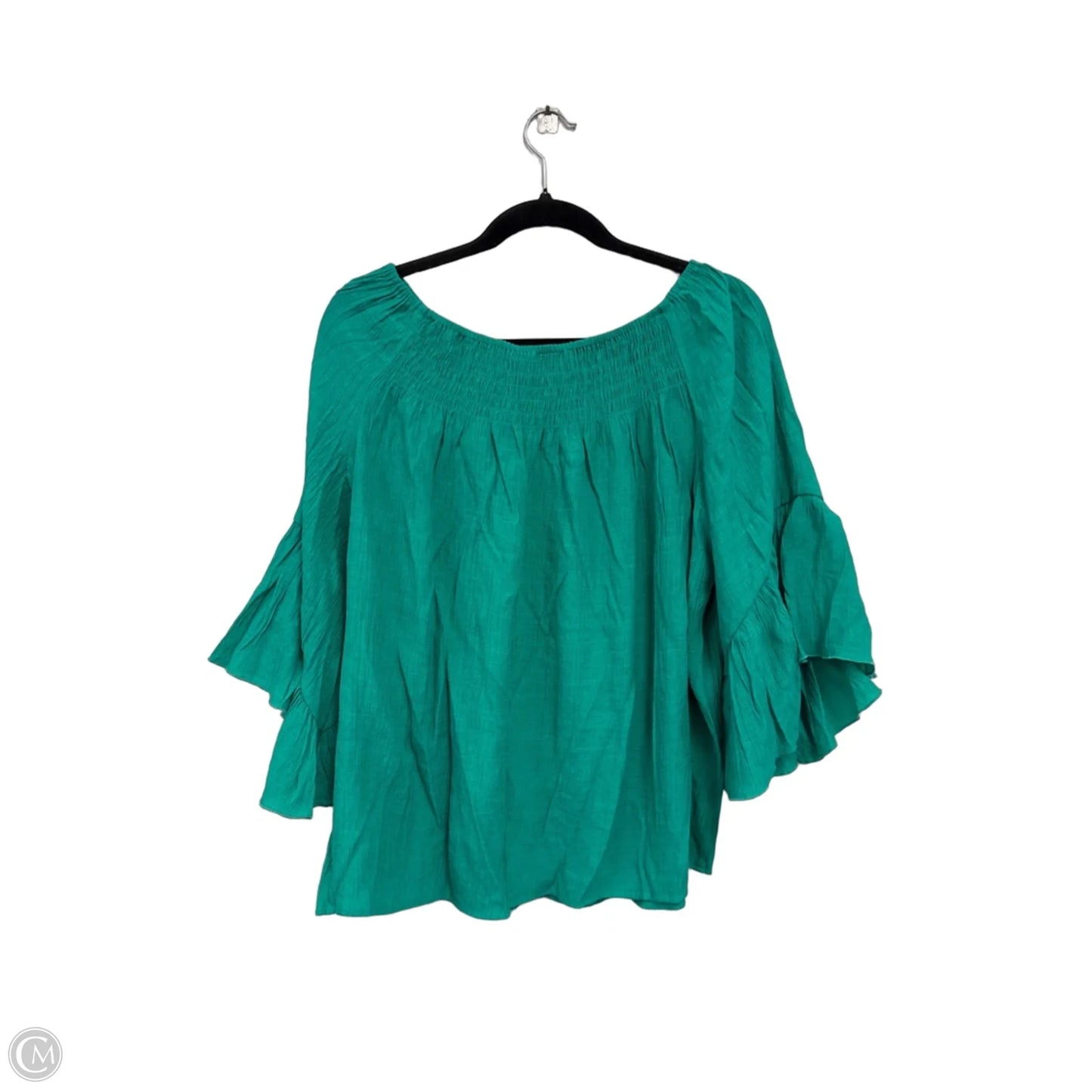 Top 3/4 Sleeve By Chicos In Green, Size: L