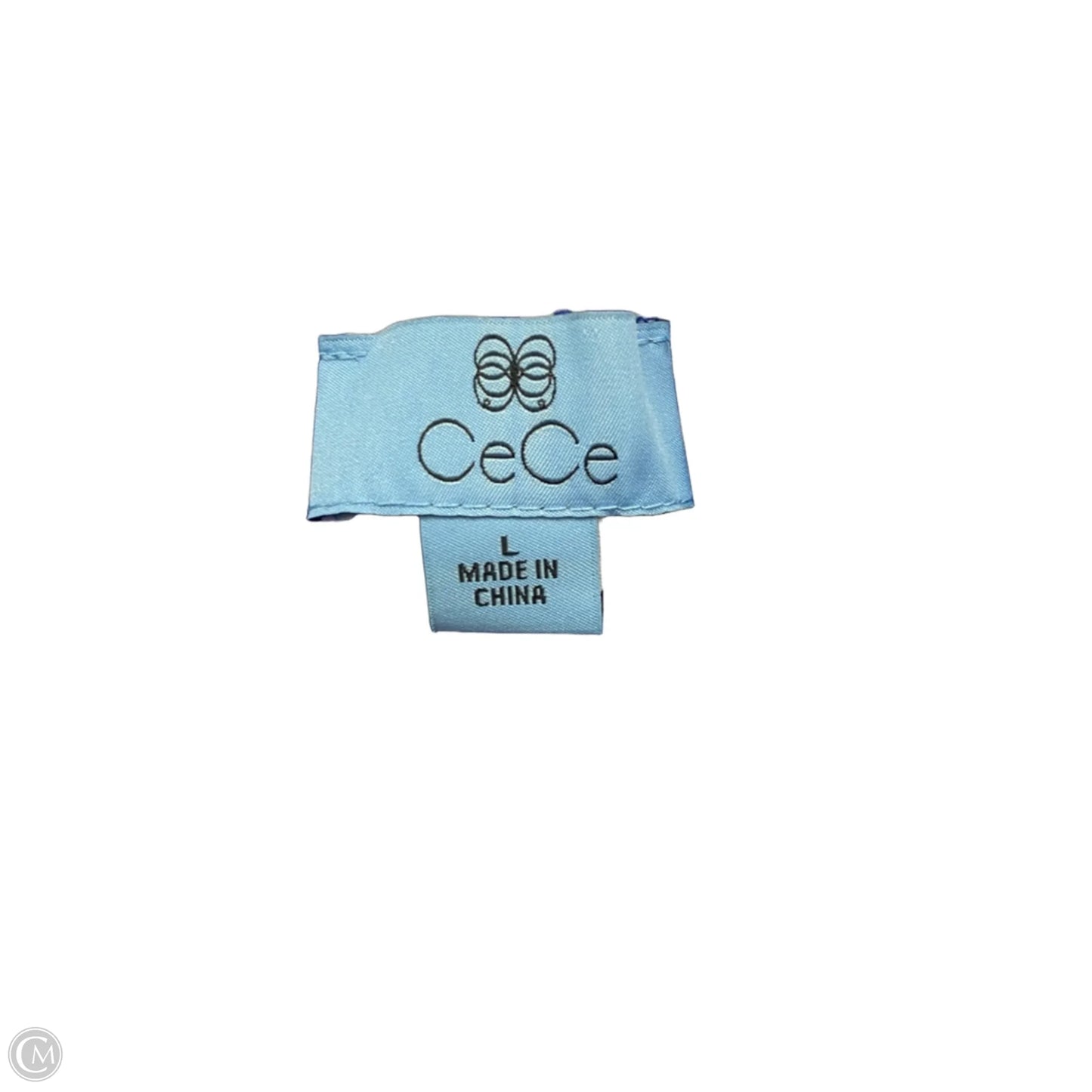 Top Short Sleeve By Cece In Blue & White, Size: L