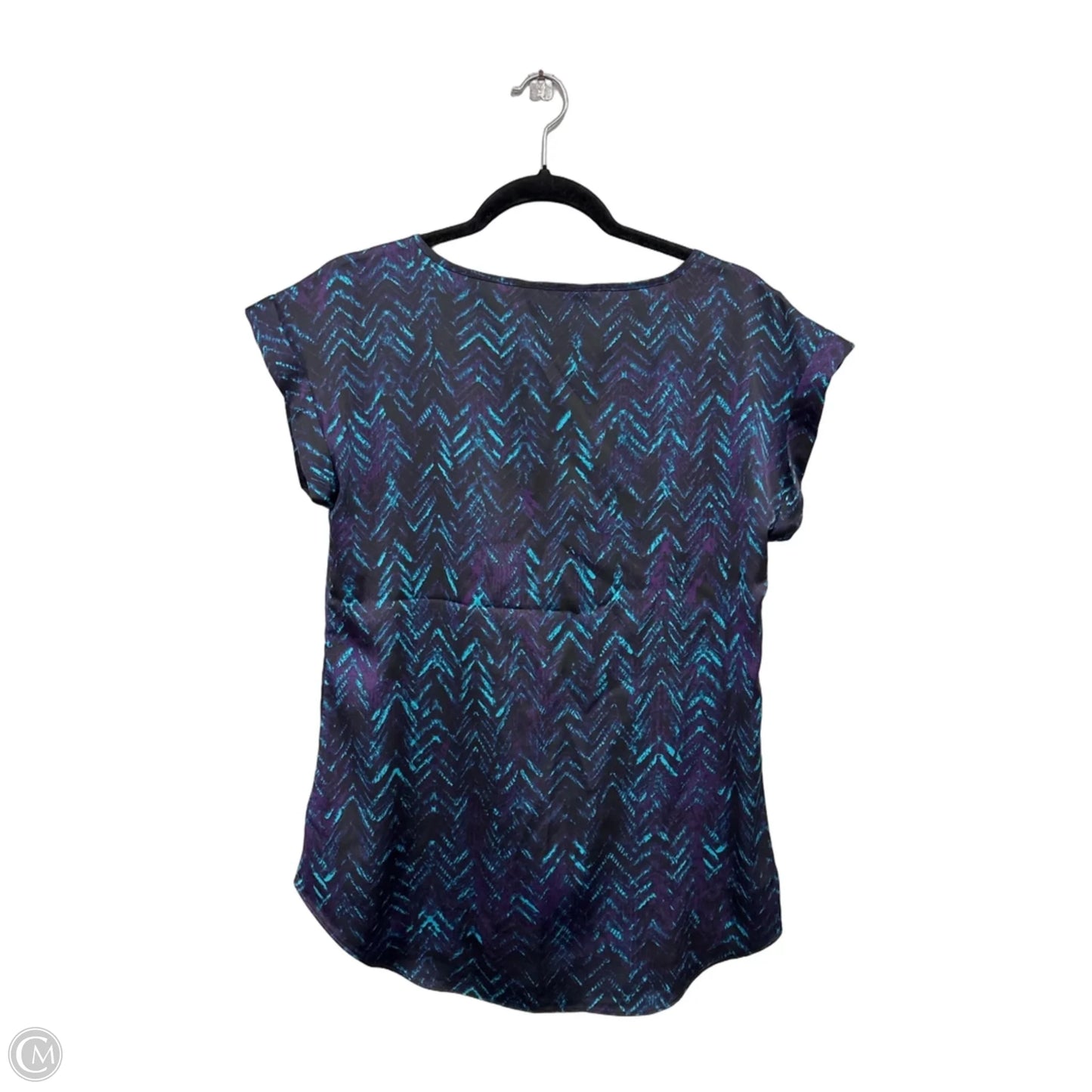 Top Short Sleeve By Express In Blue & Purple, Size: S