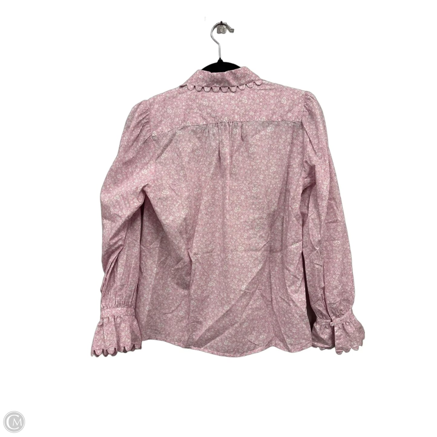 Top Long Sleeve By J. Crew In Pink & White, Size: Xs
