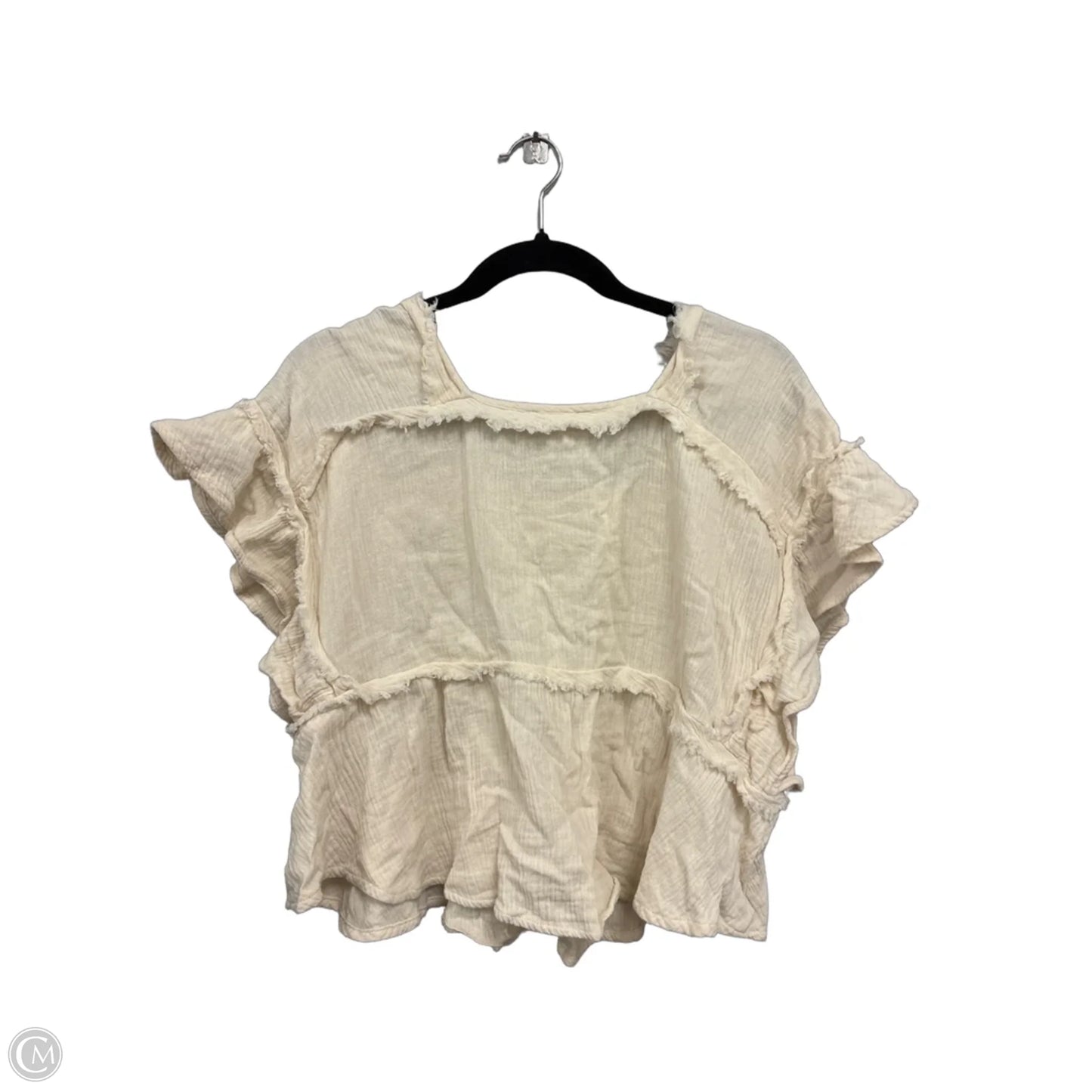 Top Short Sleeve By Clothes Mentor In Cream, Size: S
