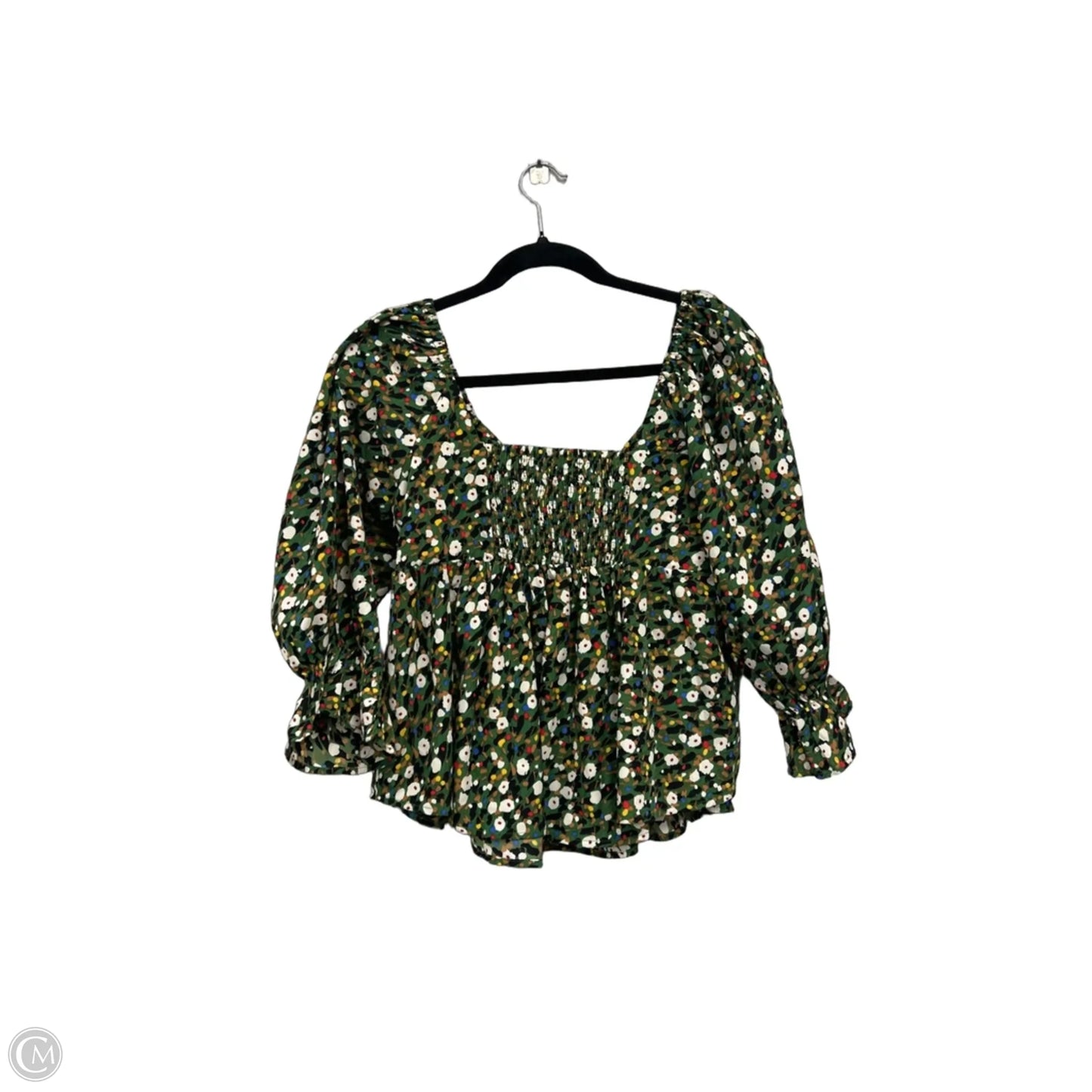 Top Short Sleeve By Entro In Green & White, Size: M