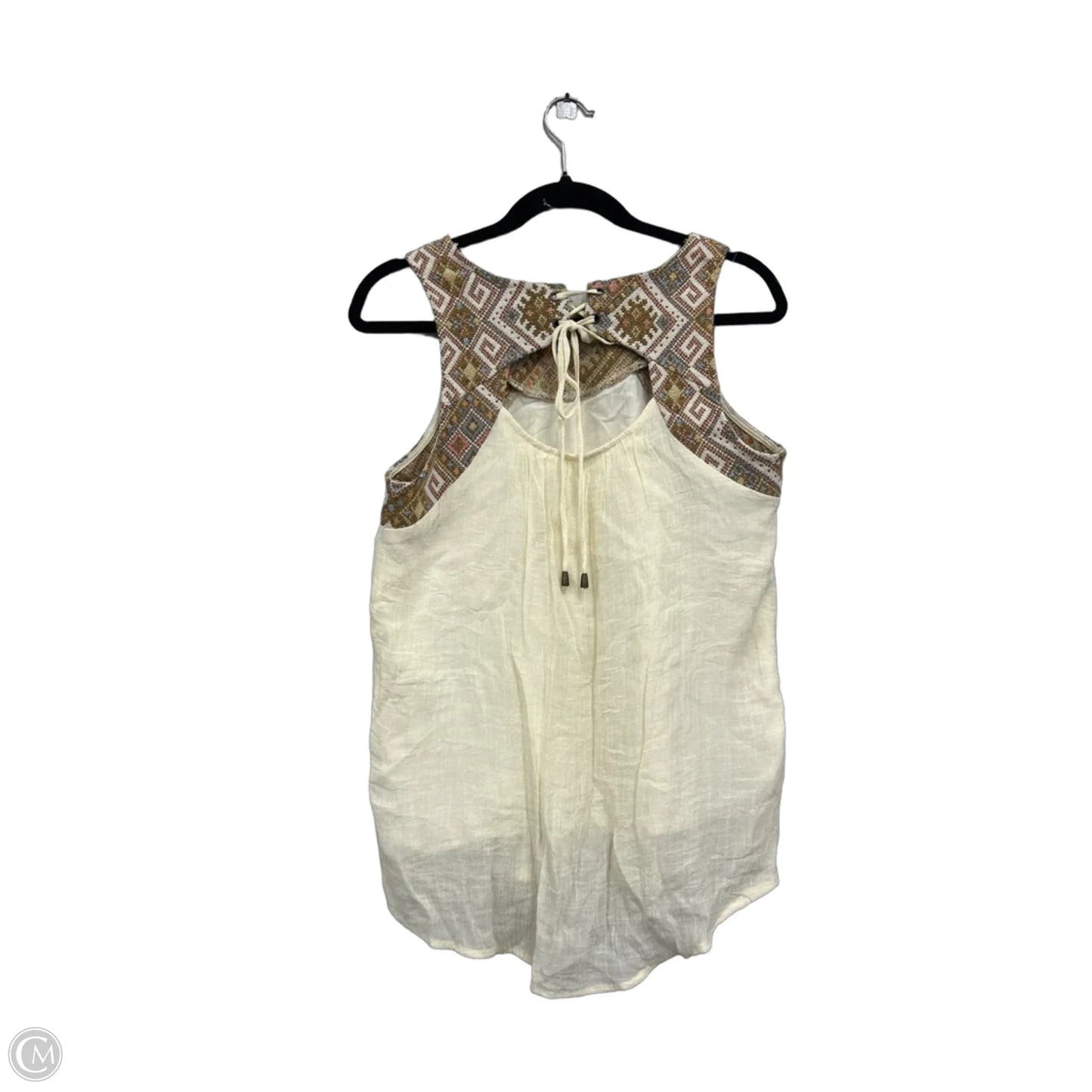 Top Sleeveless By Clothes Mentor In Cream & Tan, Size: S
