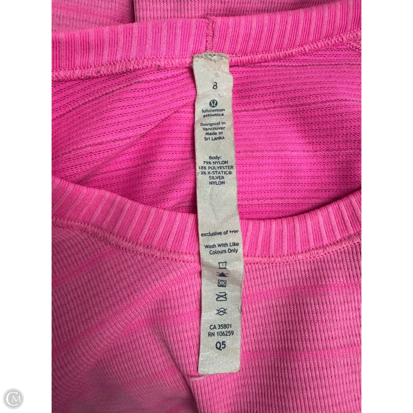 Athletic Top Long Sleeve Crewneck By Lululemon In Pink, Size: 8