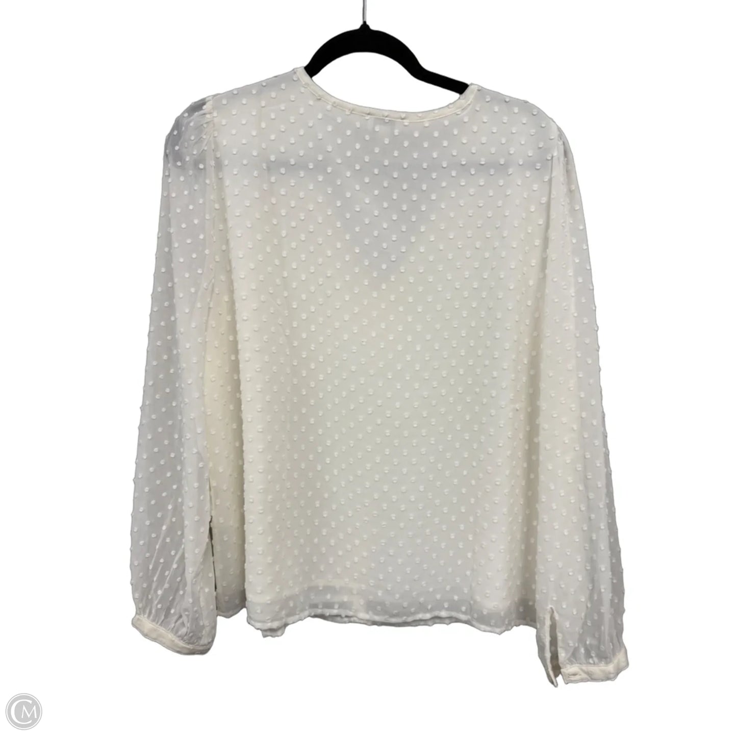Blouse Long Sleeve By J. Crew In Cream, Size: L