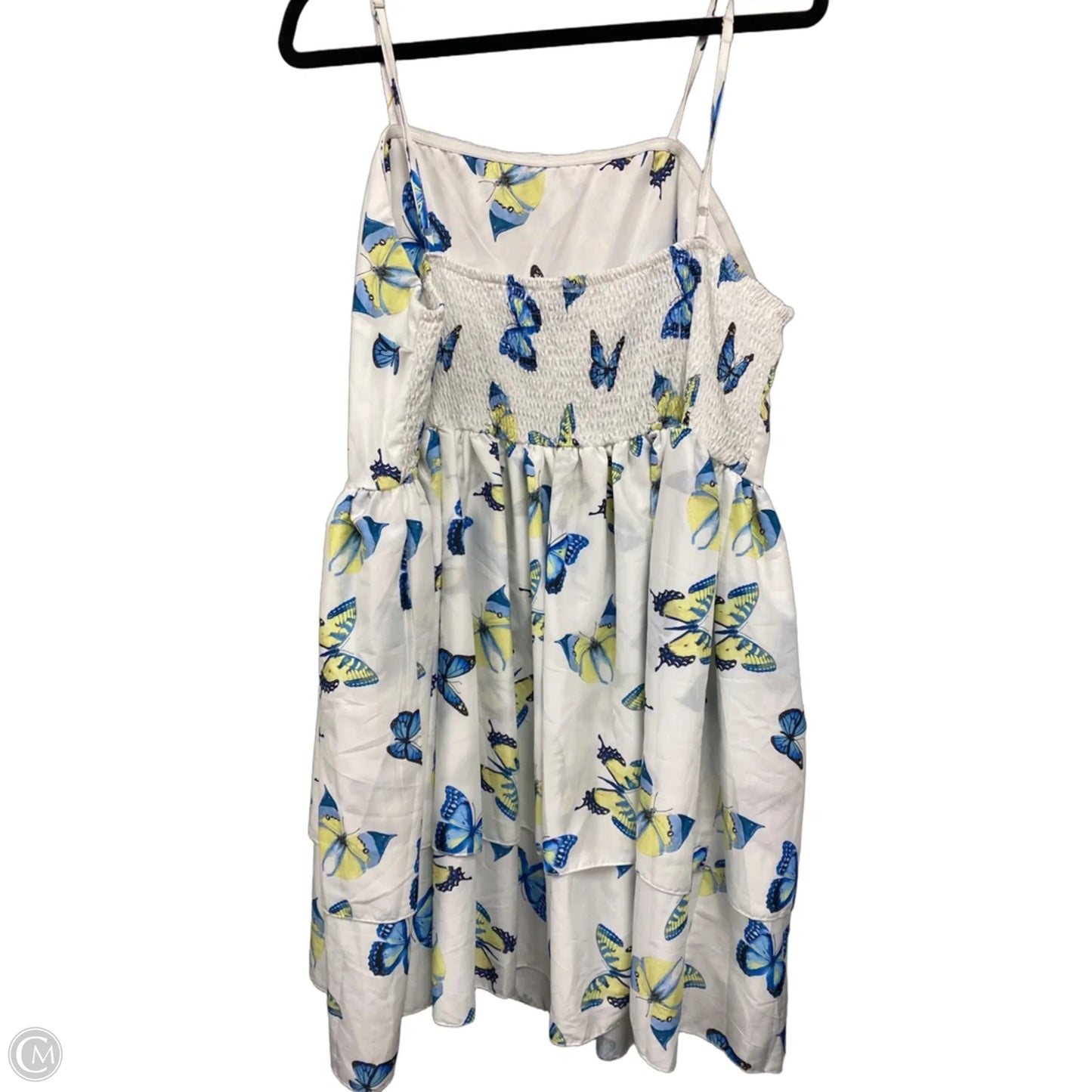 Dress Casual Midi By Shein In White & Yellow, Size: 3
