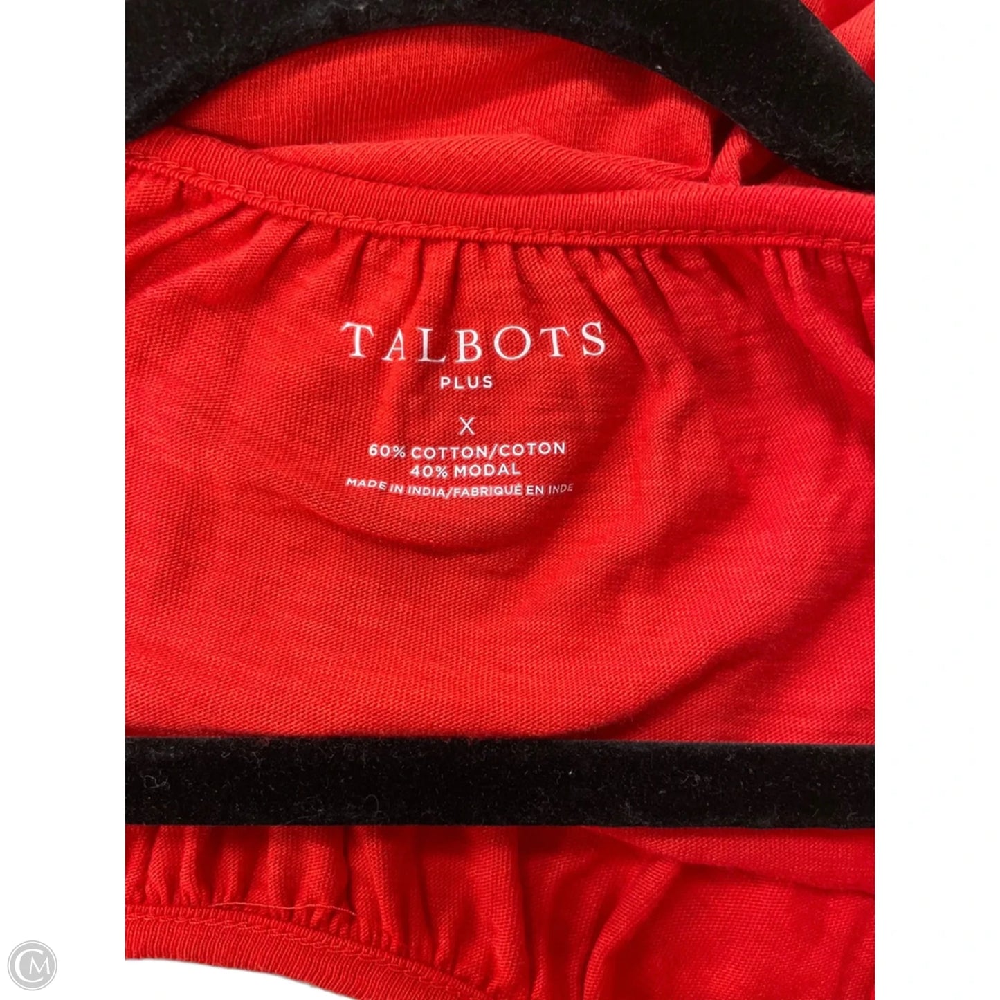 Top 3/4 Sleeve By Talbots In Red & White, Size: L