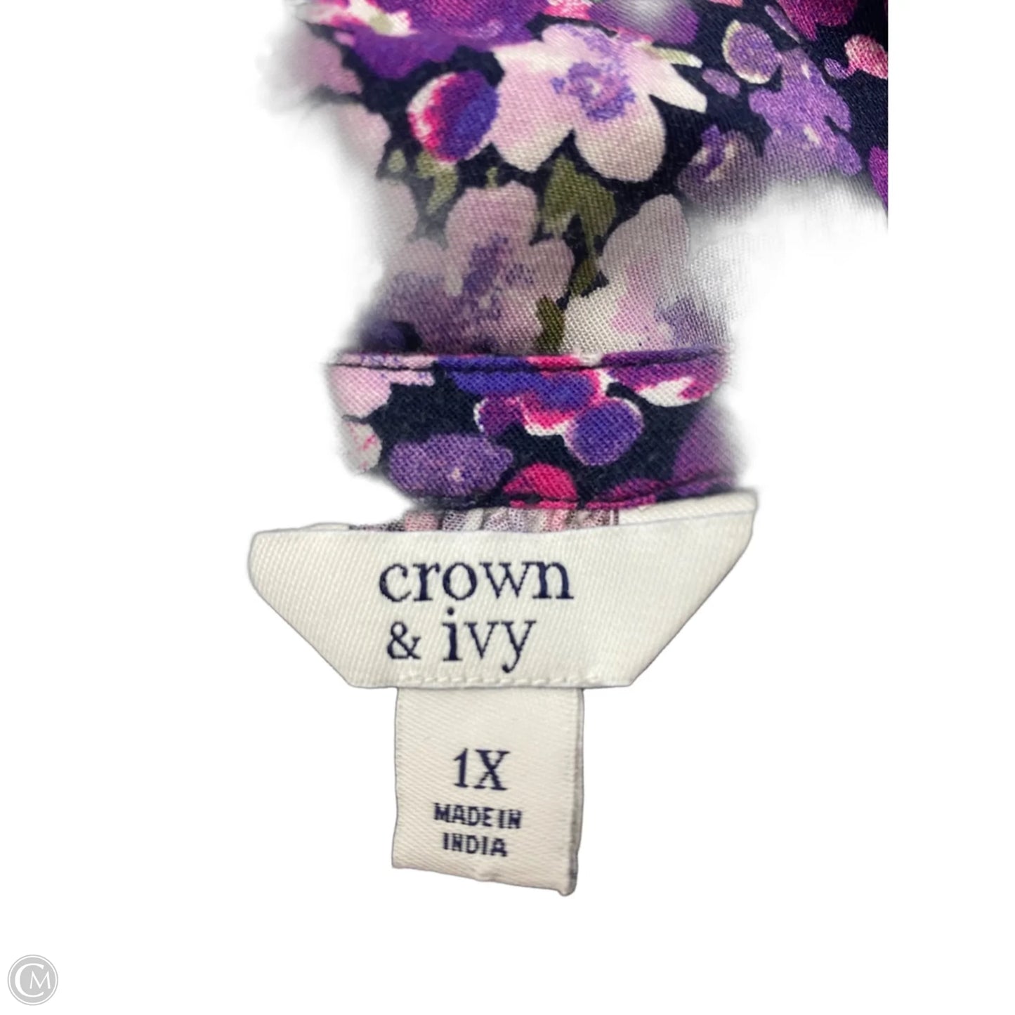 Top Long Sleeve By Crown And Ivy In Pink & Purple, Size: 1x