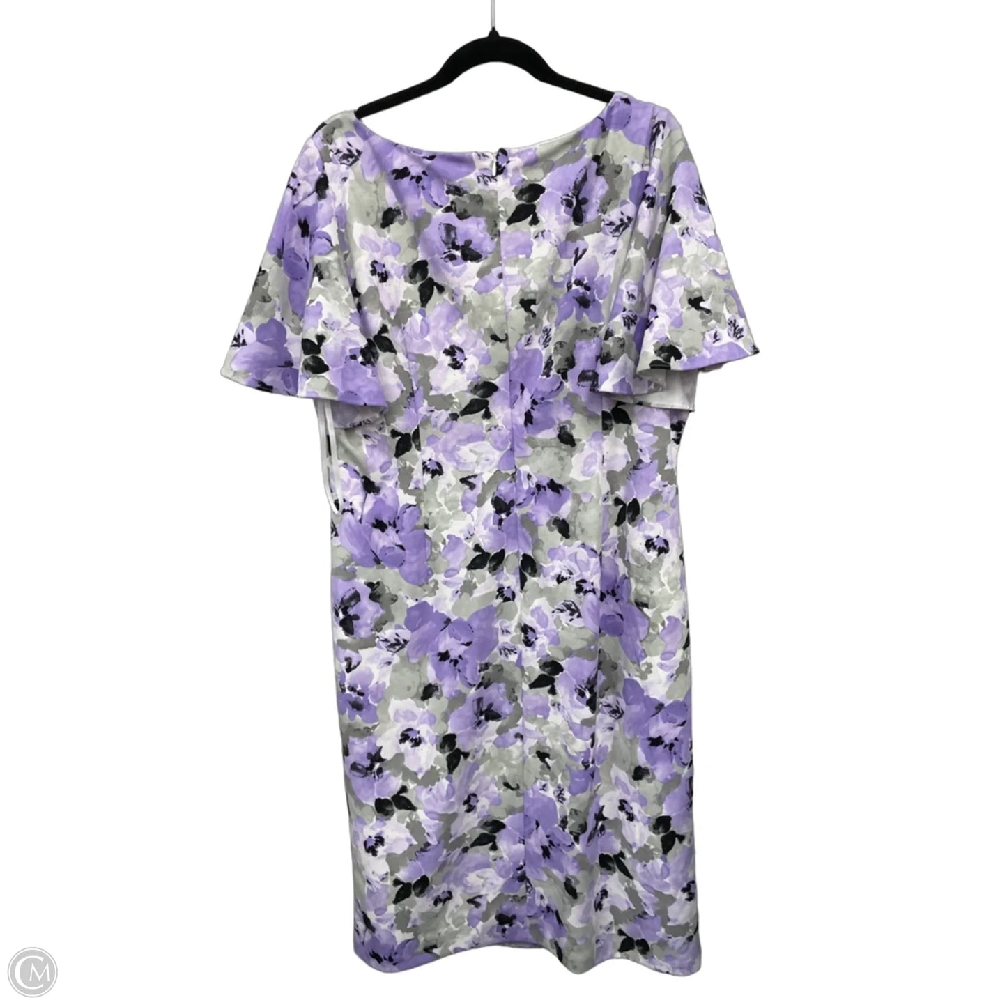 Dress Casual Midi By Kasper In Grey & Purple, Size: 16