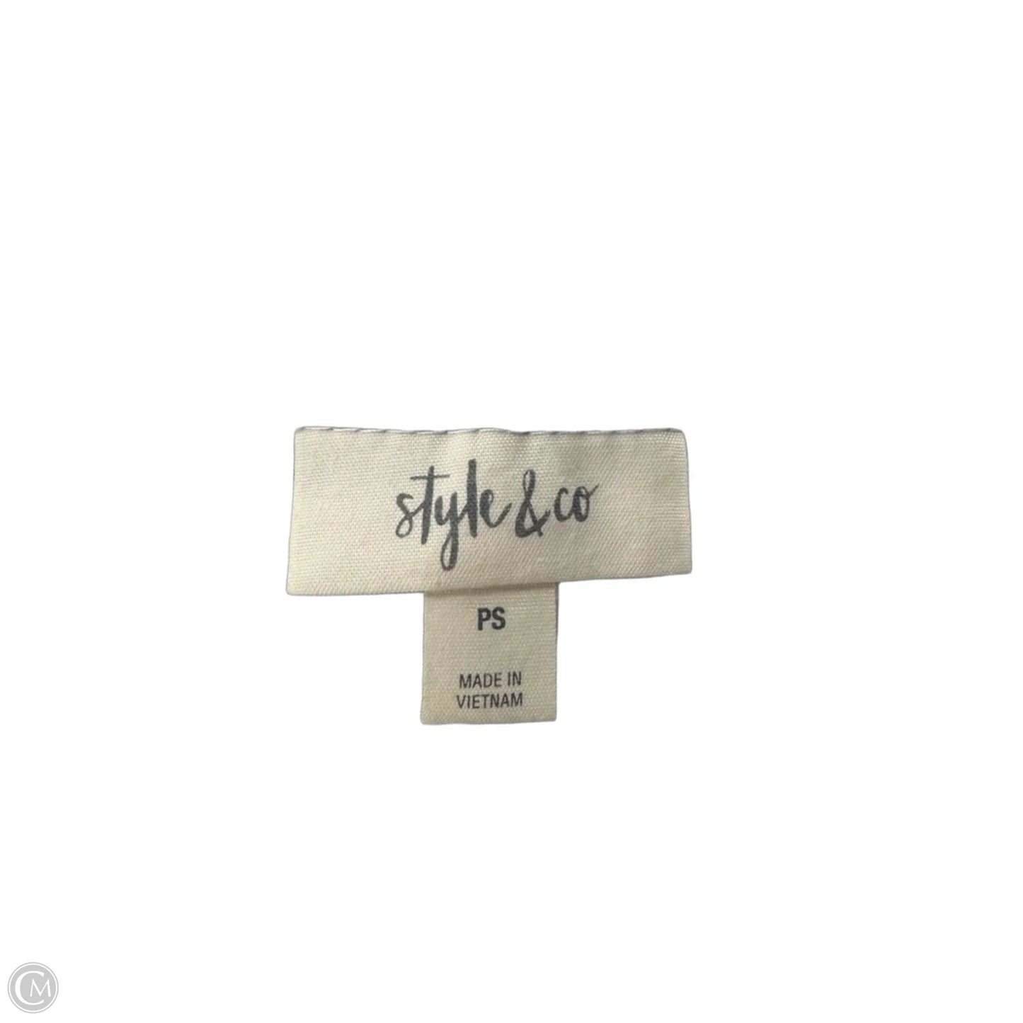 Top 3/4 Sleeve By Style And Company In Blue & White, Size: S