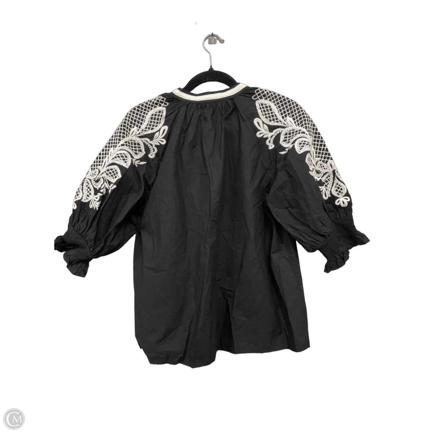 Top 3/4 Sleeve By Maeve In Black & Cream, Size: M