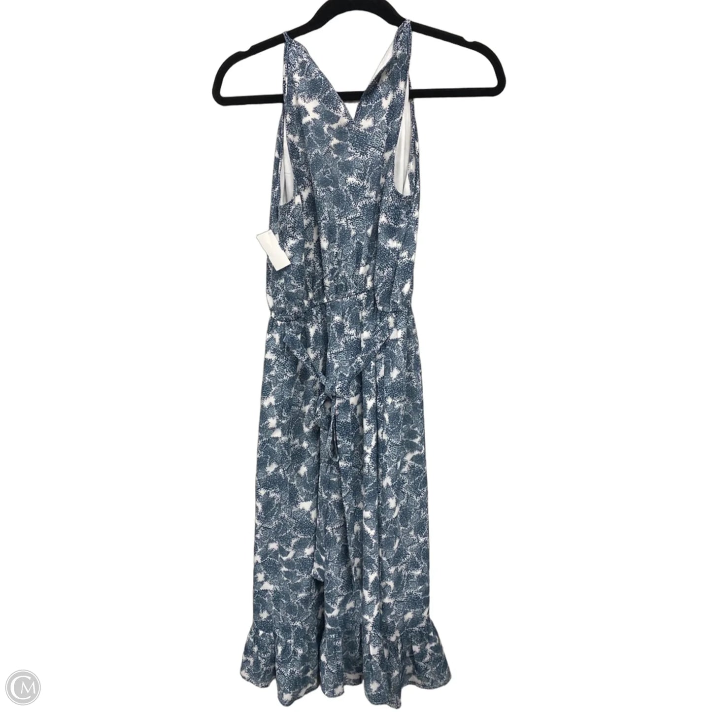Dress Casual Midi By Chelsea 28 In Green & White, Size: M