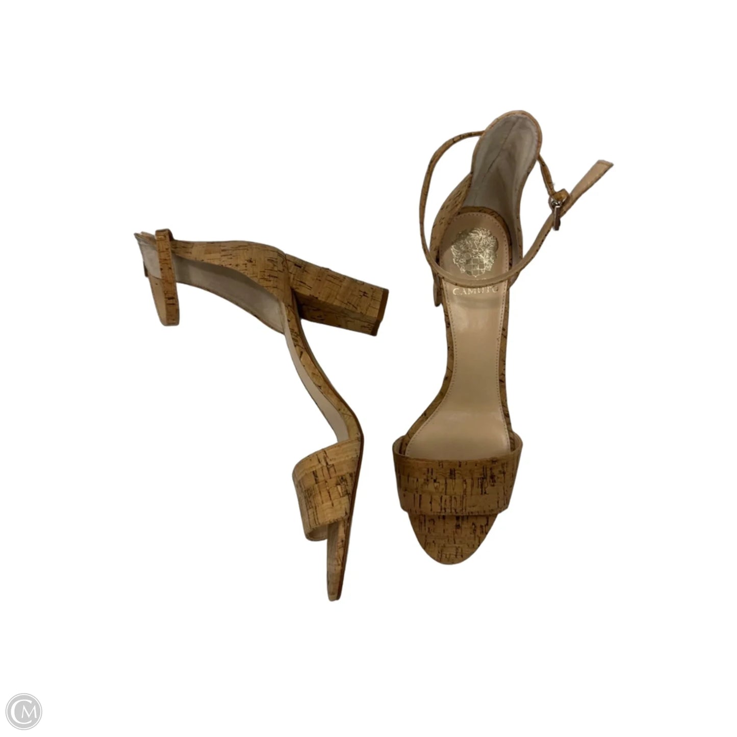 Sandals Heels Block By Vince Camuto In Tan, Size: 11