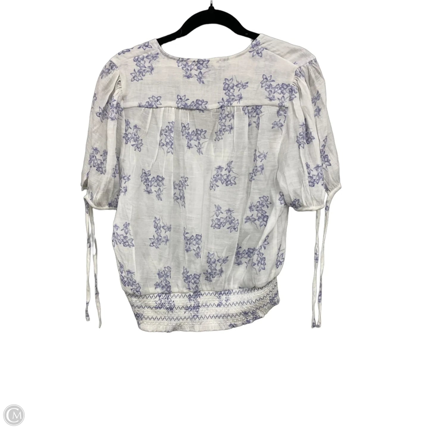 Top Short Sleeve By Clothes Mentor In Blue & White, Size: L