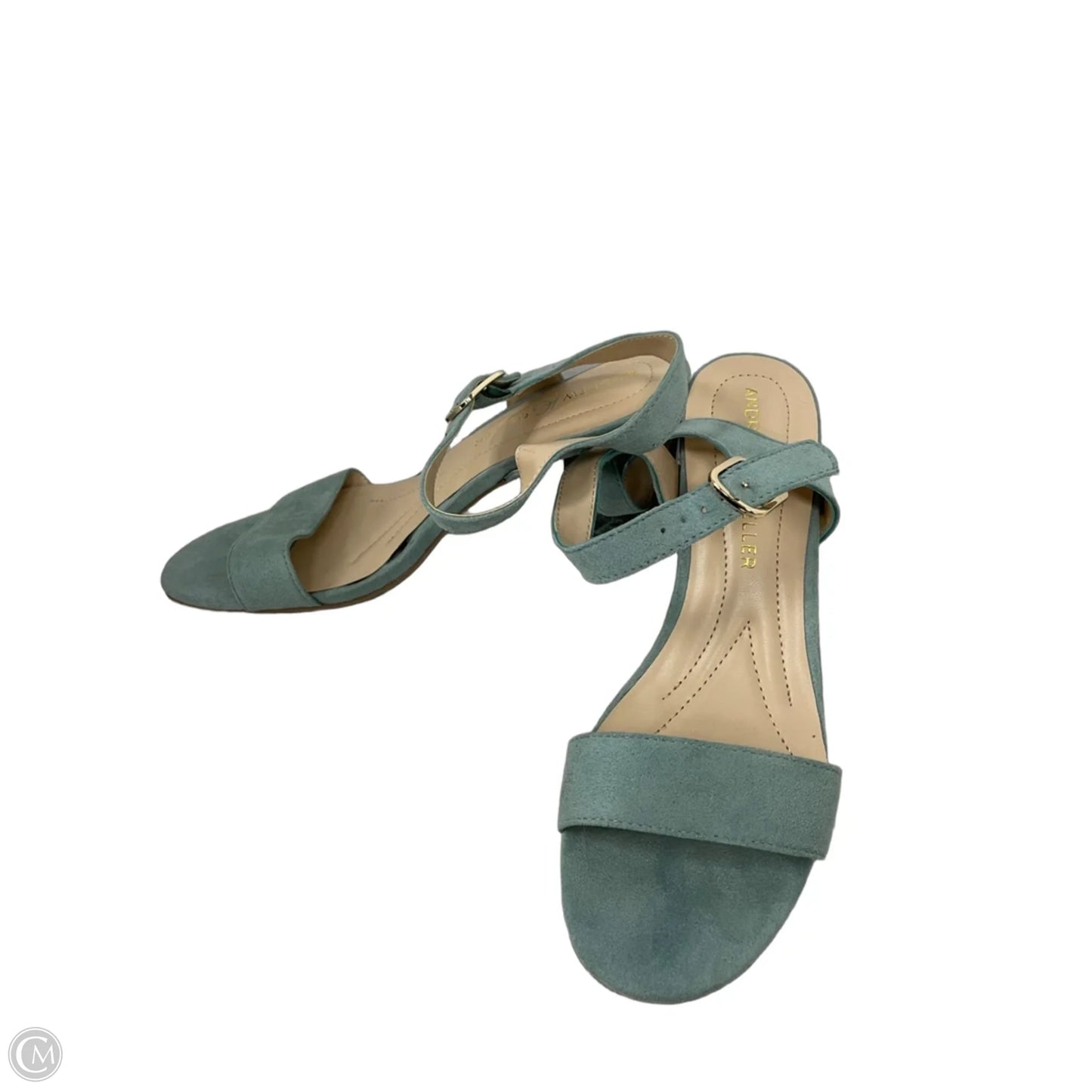 Sandals Heels Block By Andrew Gellar In Green, Size: 8.5