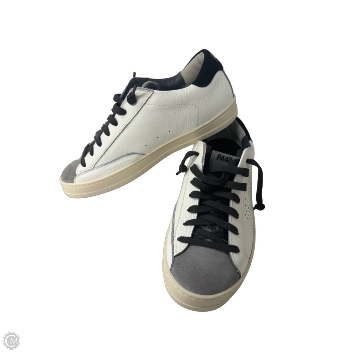 Shoes Sneakers By P448 In Cream & Grey, Size: 6.5