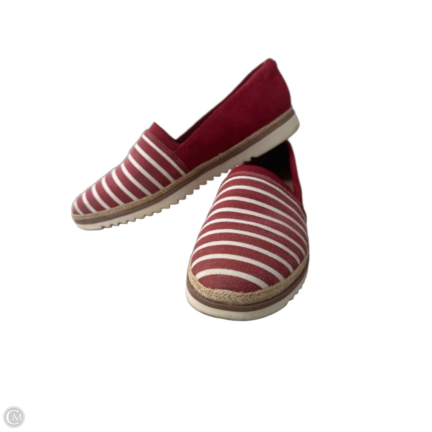 Shoes Flats By Clarks In Red & White, Size: 11