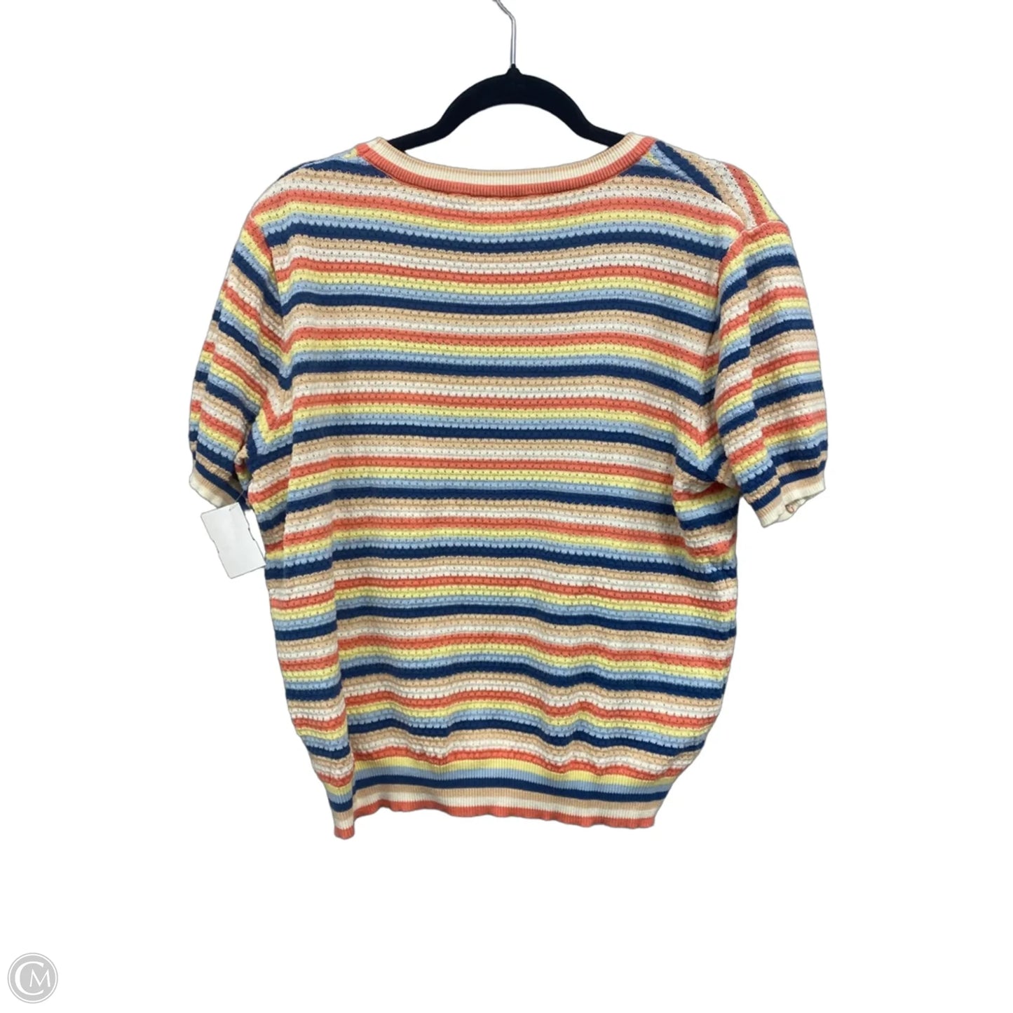 Sweater Short Sleeve By Hem & Thread In Blue & Orange, Size: L