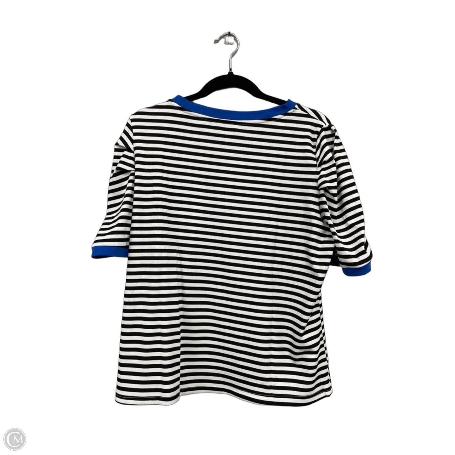 Top Short Sleeve By Prettygarden In Black & White, Size: Xxl