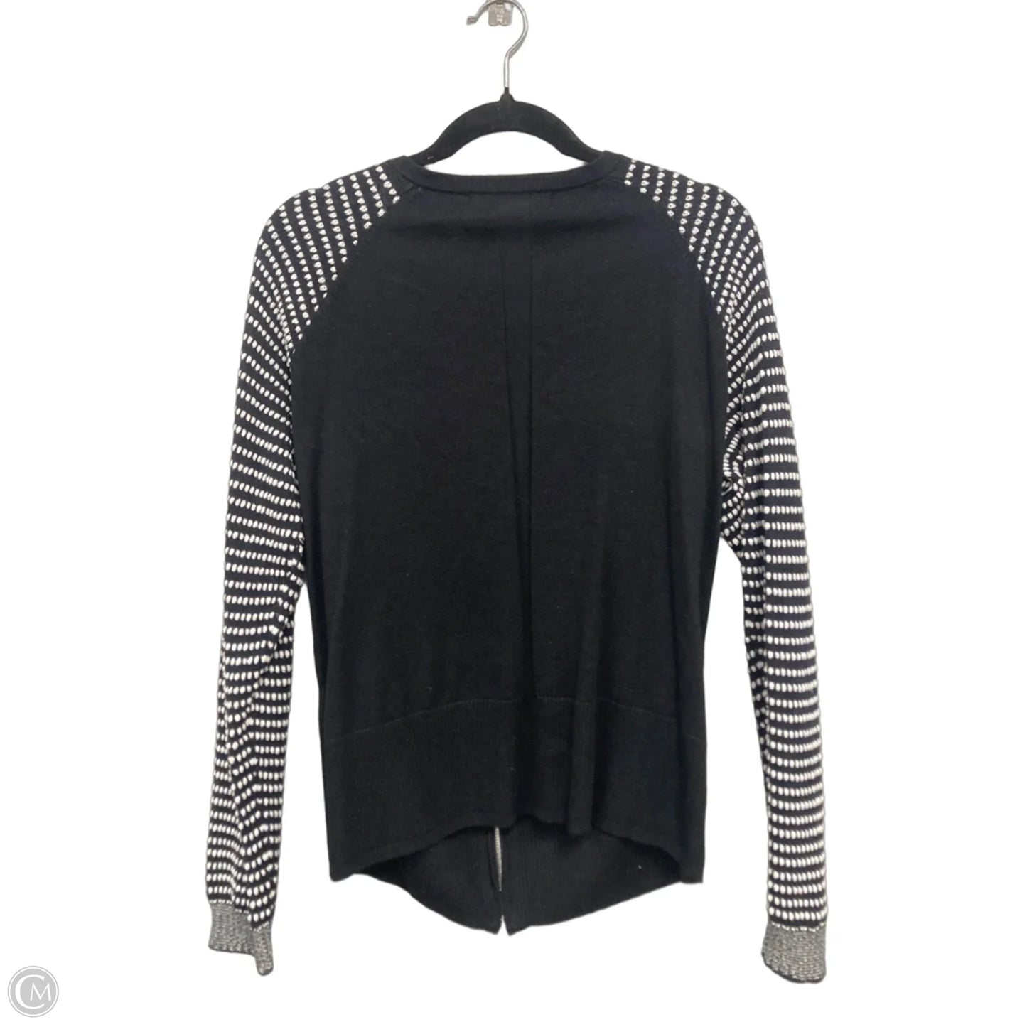 Sweater Cardigan By Peck And Peck In Black & White, Size: L