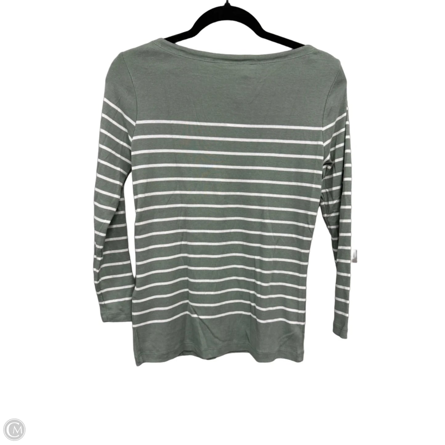 Top Long Sleeve By Vineyard Vines In Green & White, Size: S