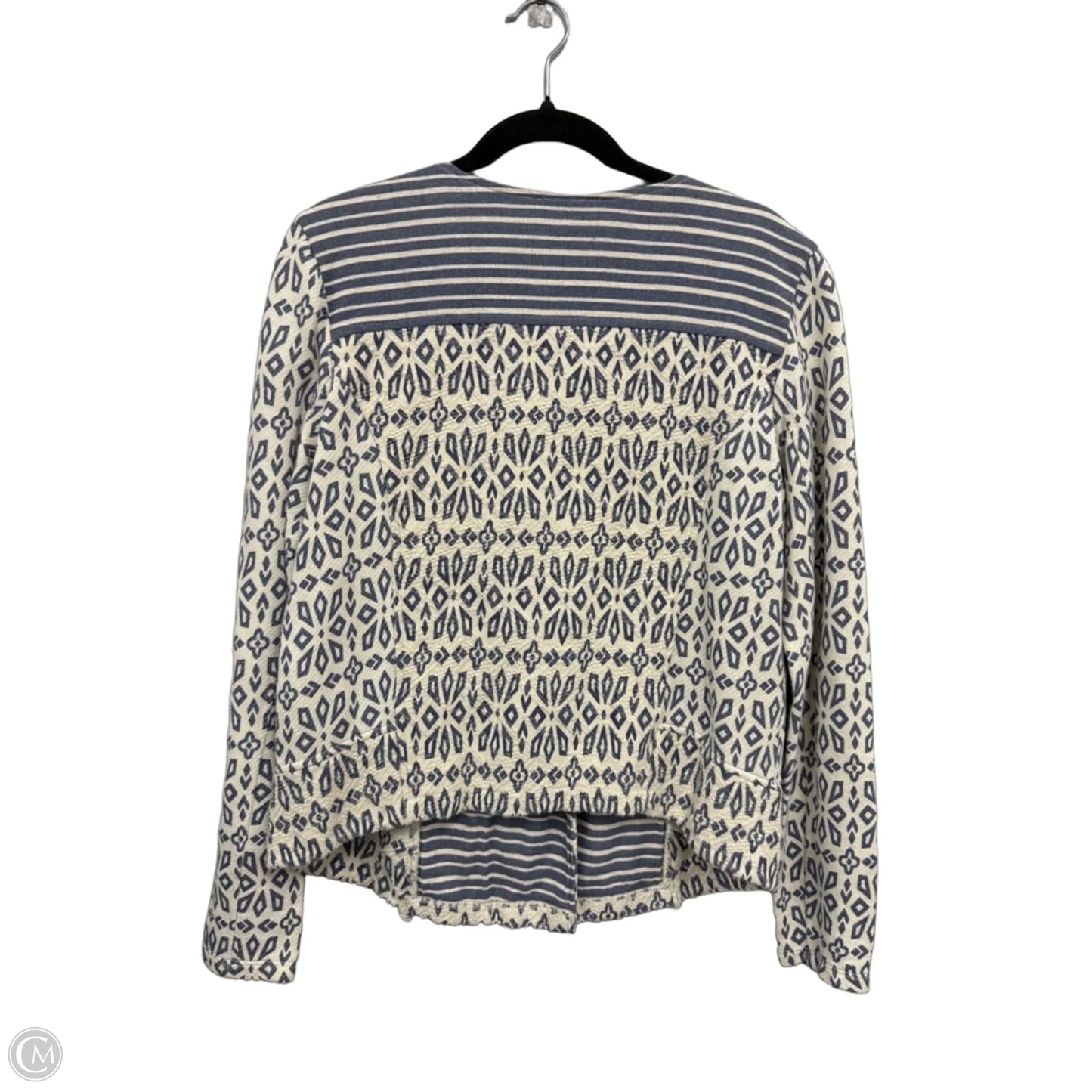 Jacket Other By Lucky Brand In Blue & Cream, Size: L