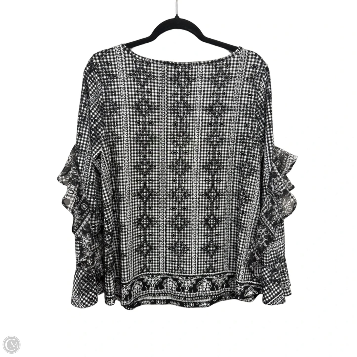 Top Long Sleeve By Style And Company In Black & White, Size: M