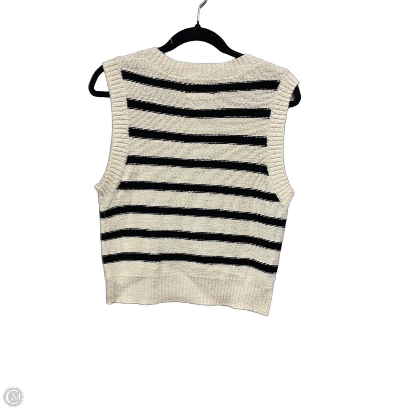 Sweater Short Sleeve By Clothes Mentor In Black & Cream, Size: M