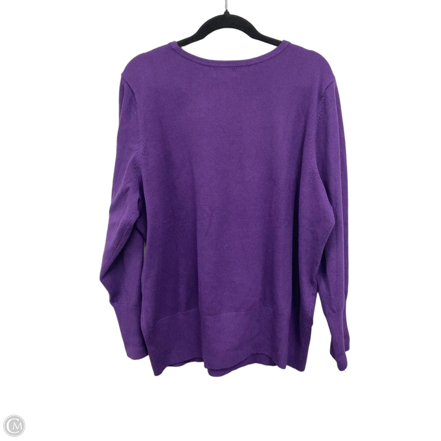 Sweater By Jm Collections In Purple, Size: 3x