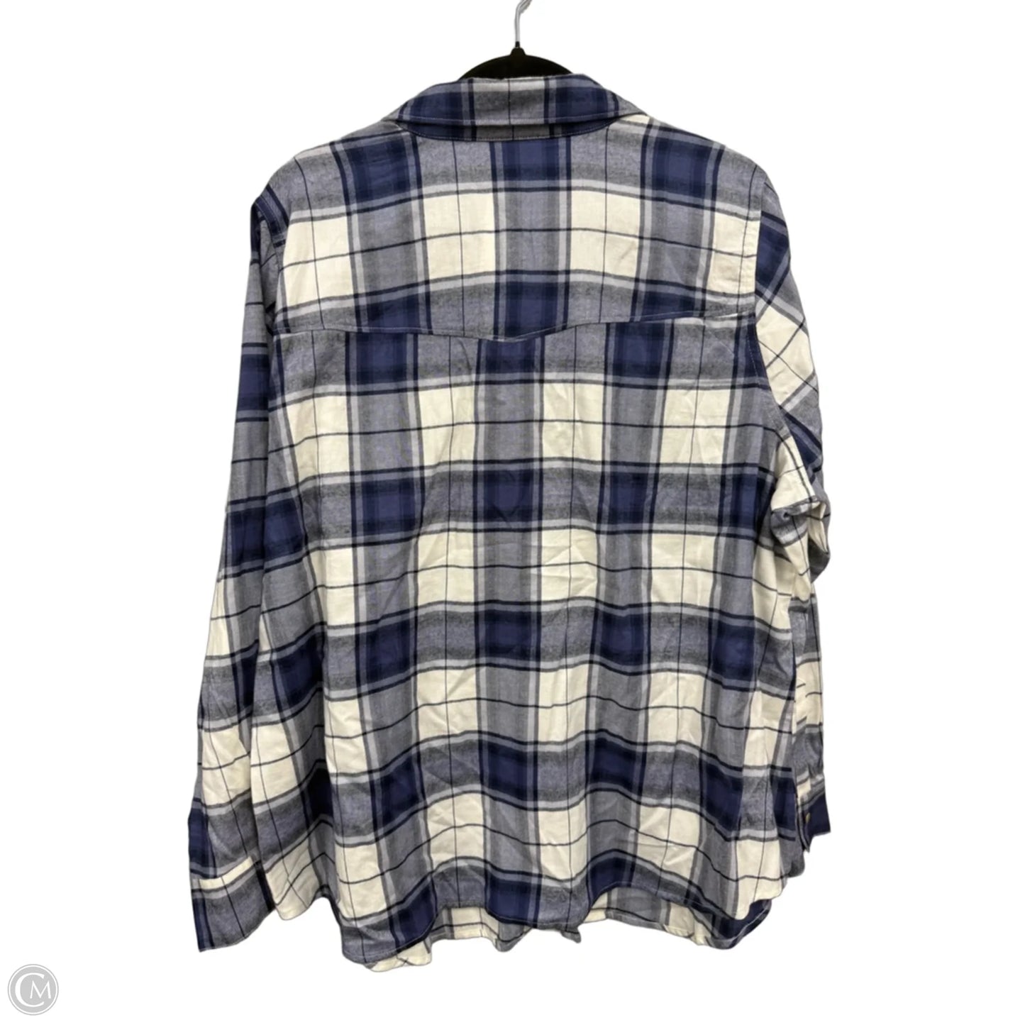Top Long Sleeve By Lane Bryant In Blue & Cream, Size: 2x