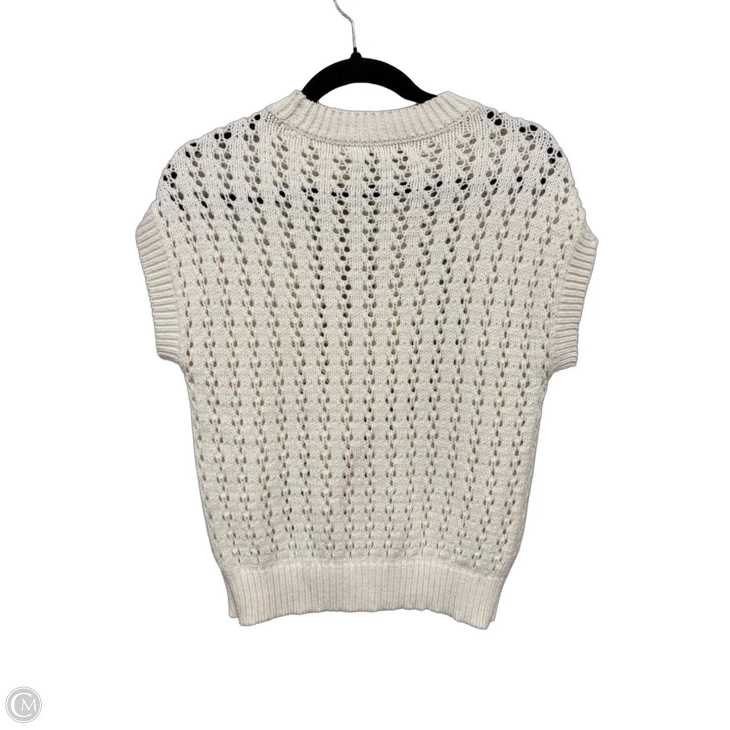 Sweater Short Sleeve By Loft In Cream, Size: Xs