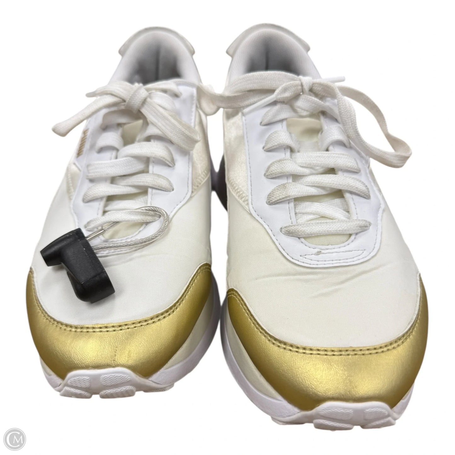 Shoes Sneakers By Puma In Gold & White, Size: 8.5