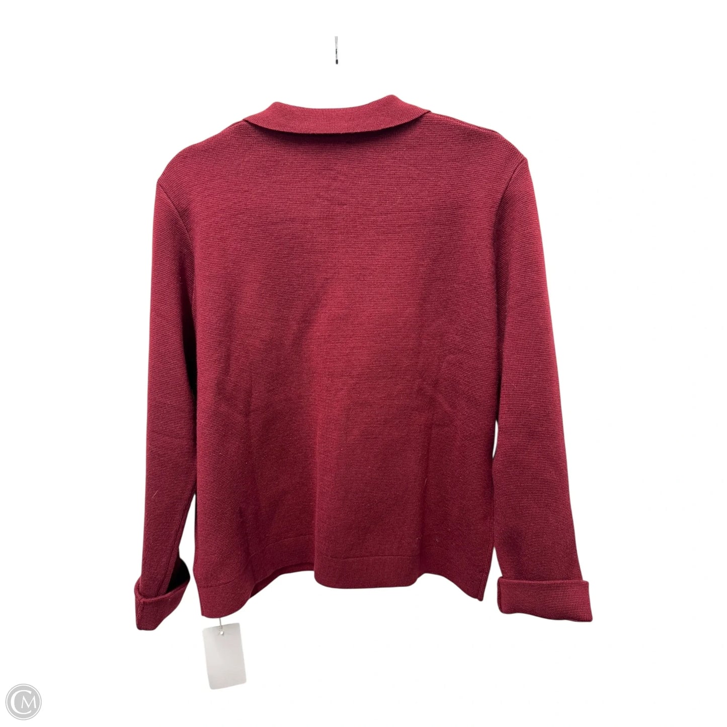 Sweater Cardigan By Cma In Maroon, Size: L