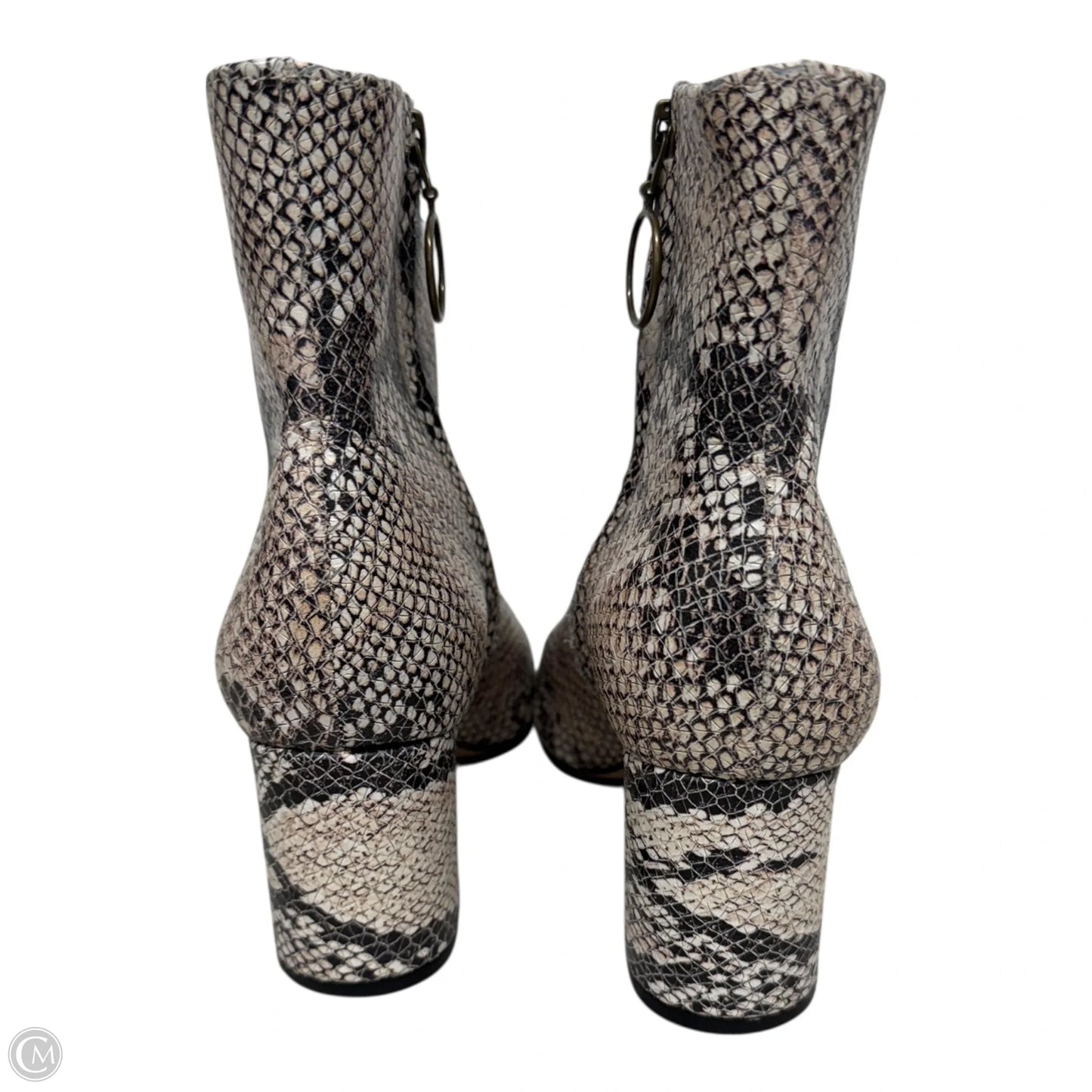 Boots Ankle Heels By Able In Snakeskin Print, Size: 6