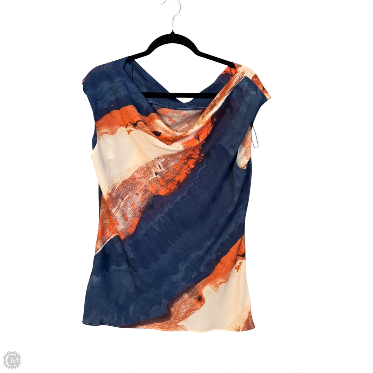 Top Sleeveless By Dkny In Blue & Orange, Size: M