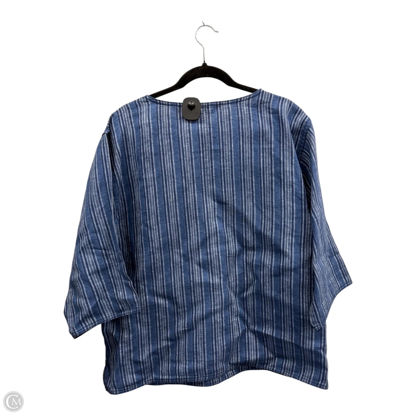 Top 3/4 Sleeve Designer By Tory Burch In Striped Pattern, Size: M