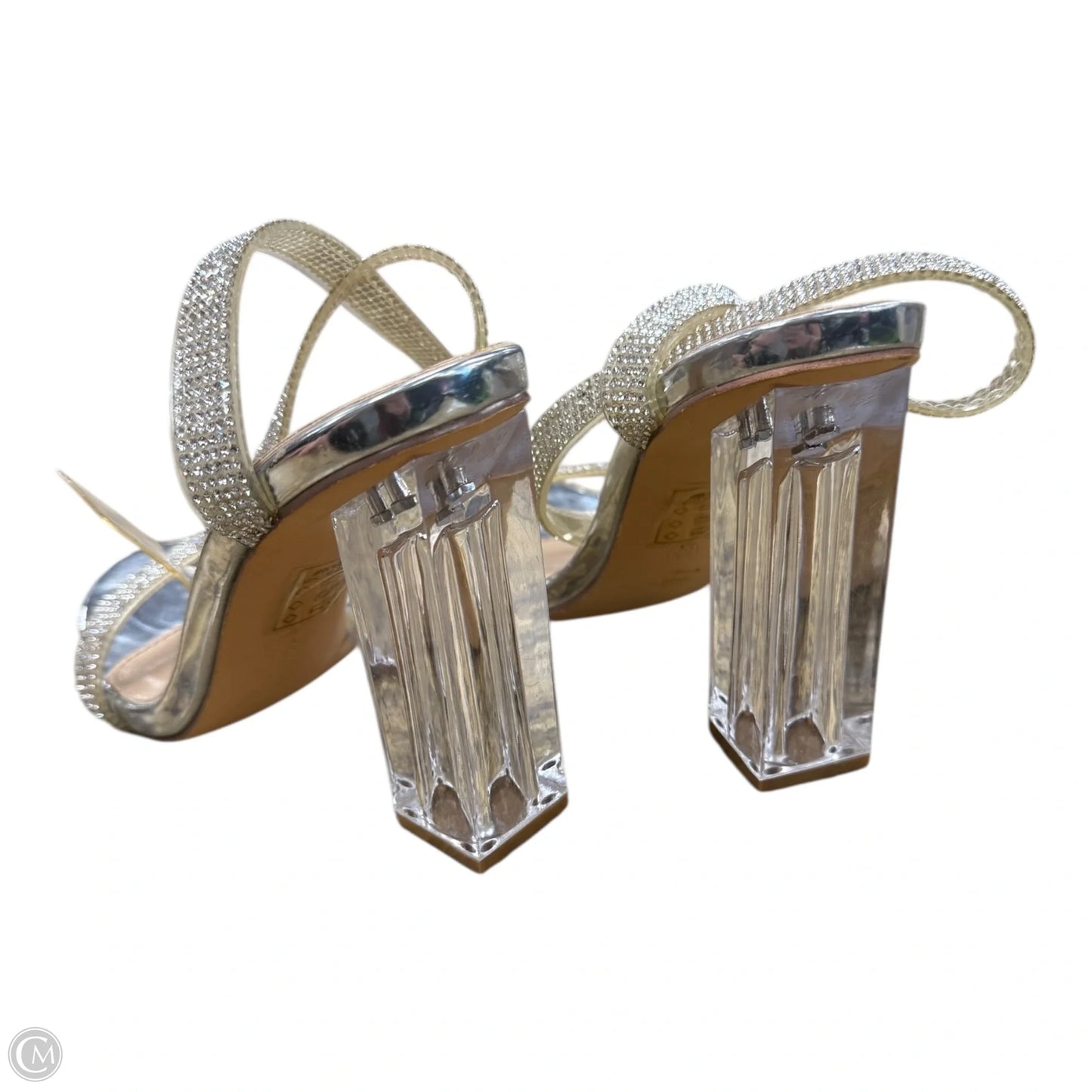 Shoes Heels Block By Fashion Nova In Silver, Size: 7.5