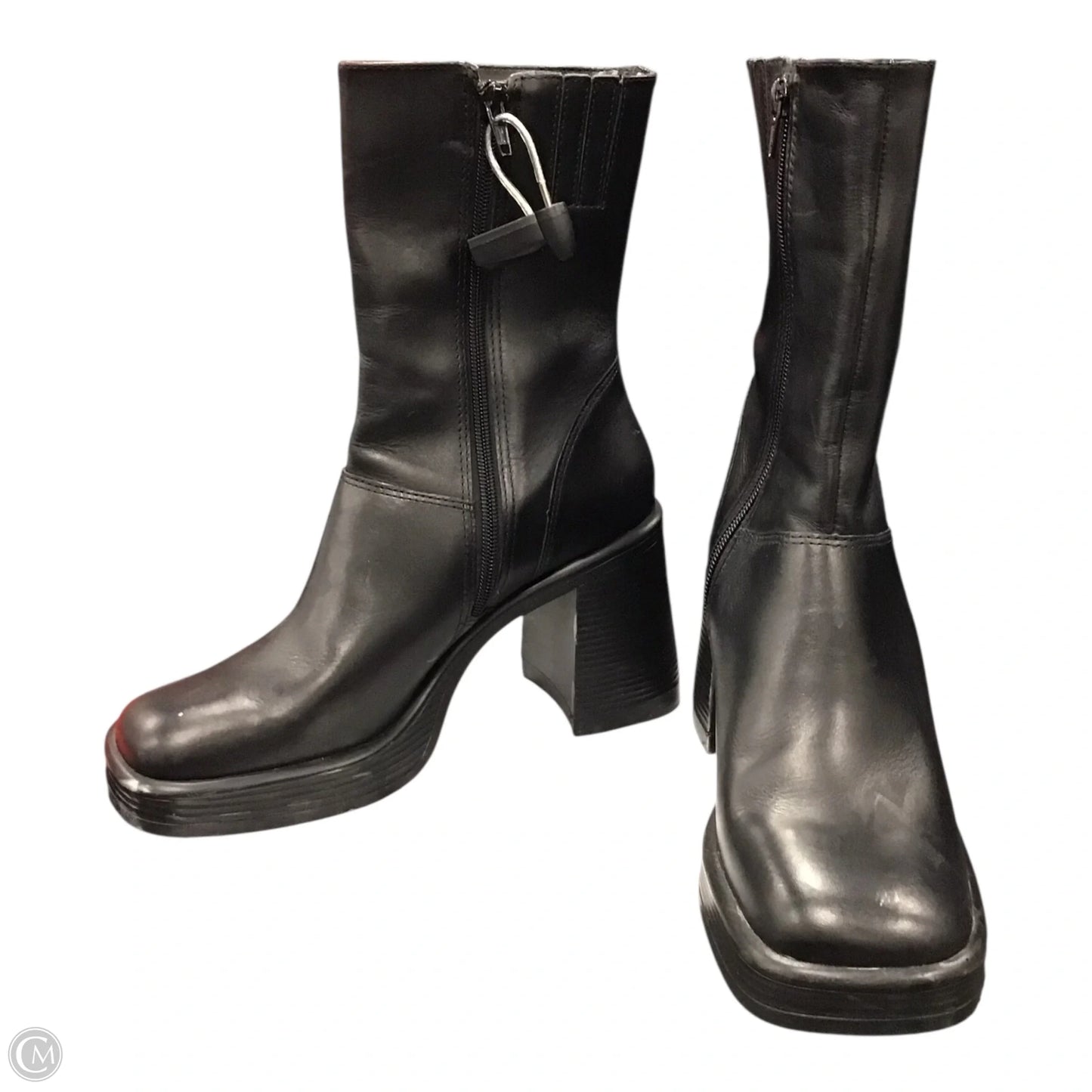 Boots Ankle Heels By Steve Madden In Black, Size: 9.5