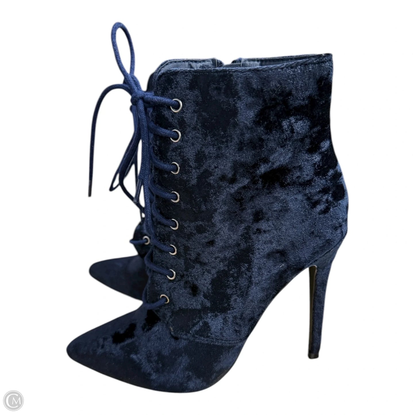 Boots Ankle Heels By Just Fabulous In Blue, Size: 7