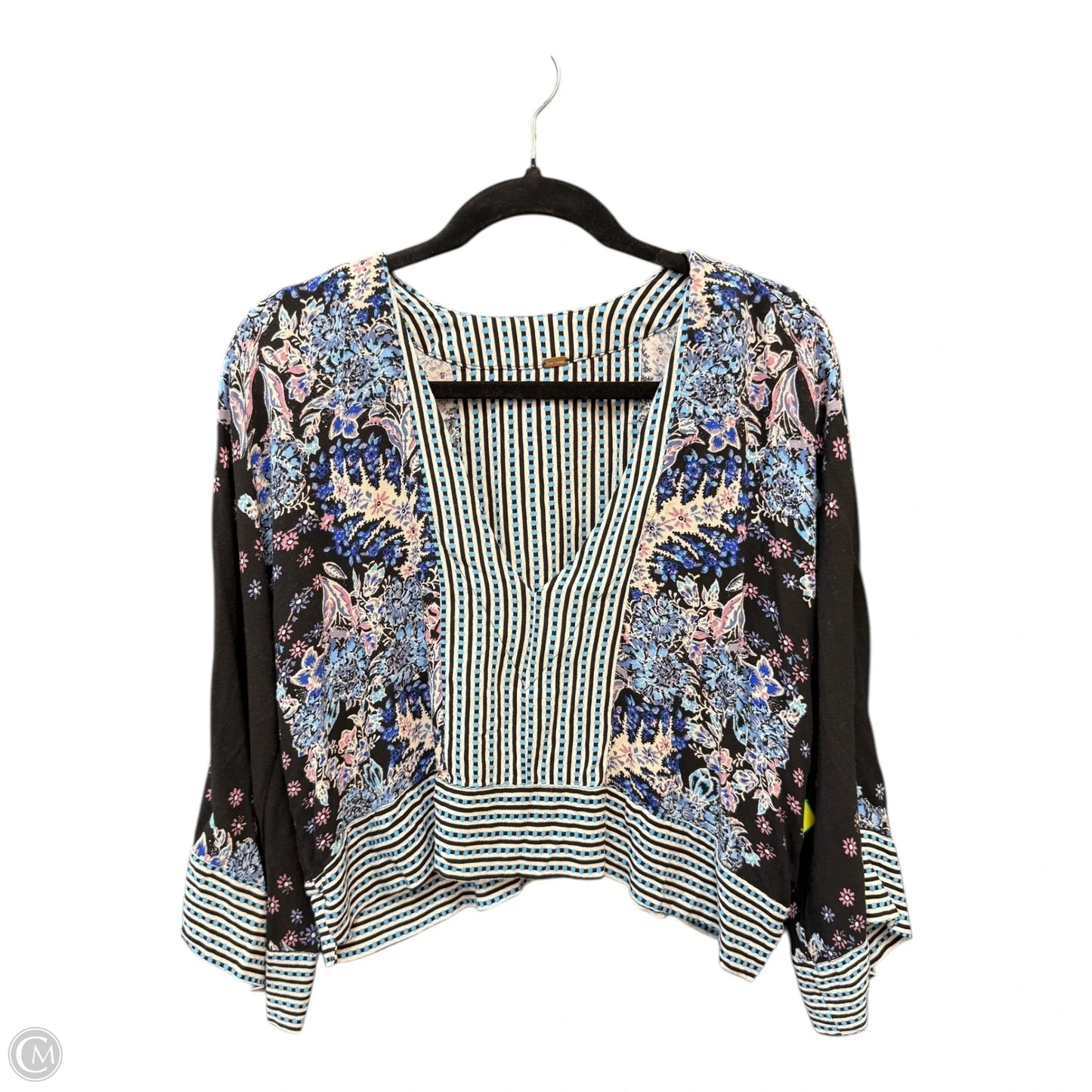 Top 3/4 Sleeve By Free People In Floral Print, Size: Xs