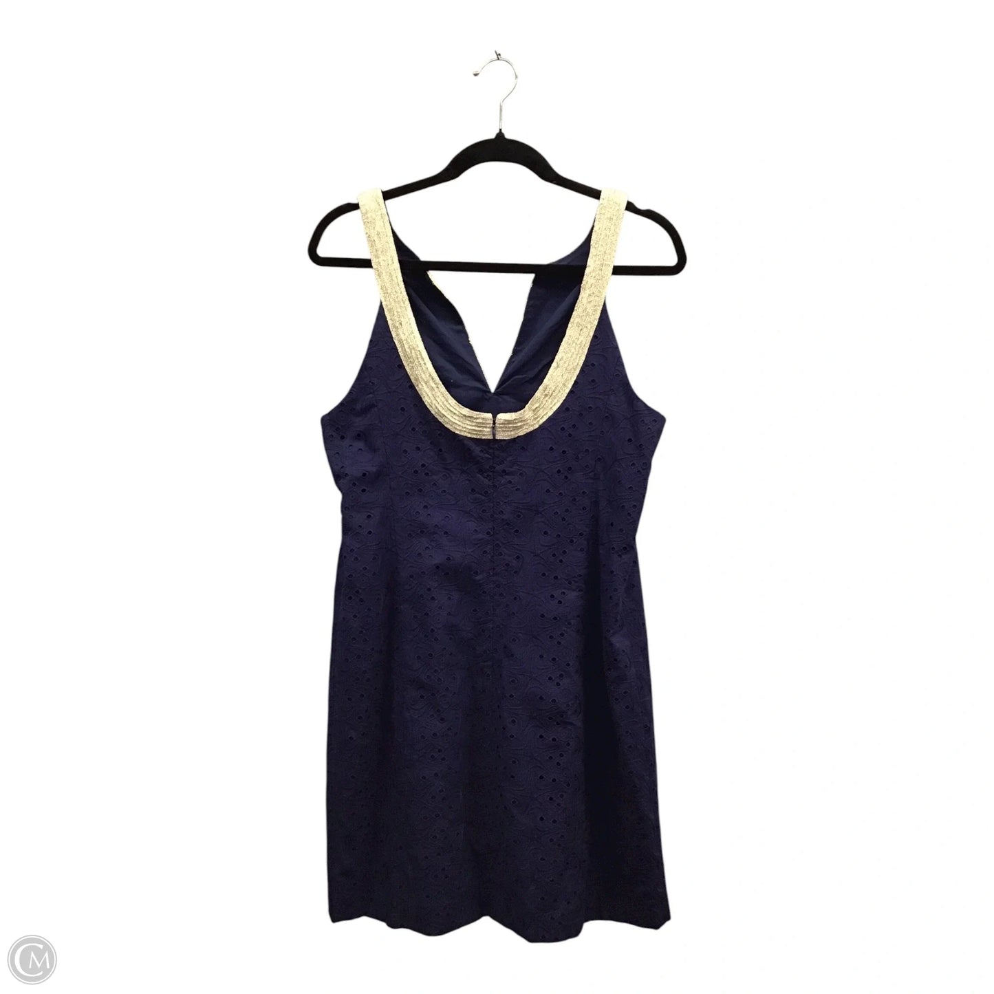 Dress Designer By Lilly Pulitzer In Blue & Gold, Size: 12