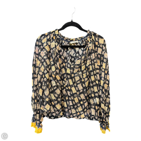 Blouse Long Sleeve By Ulla Johnson In Black & Gold, Size: 2
