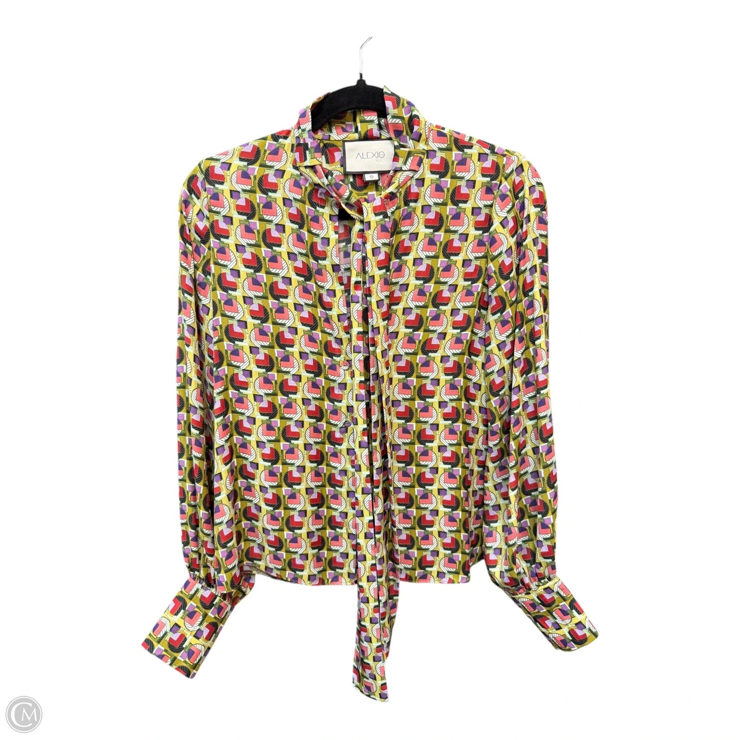 Blouse Long Sleeve By Cma In Geometric Pattern, Size: S