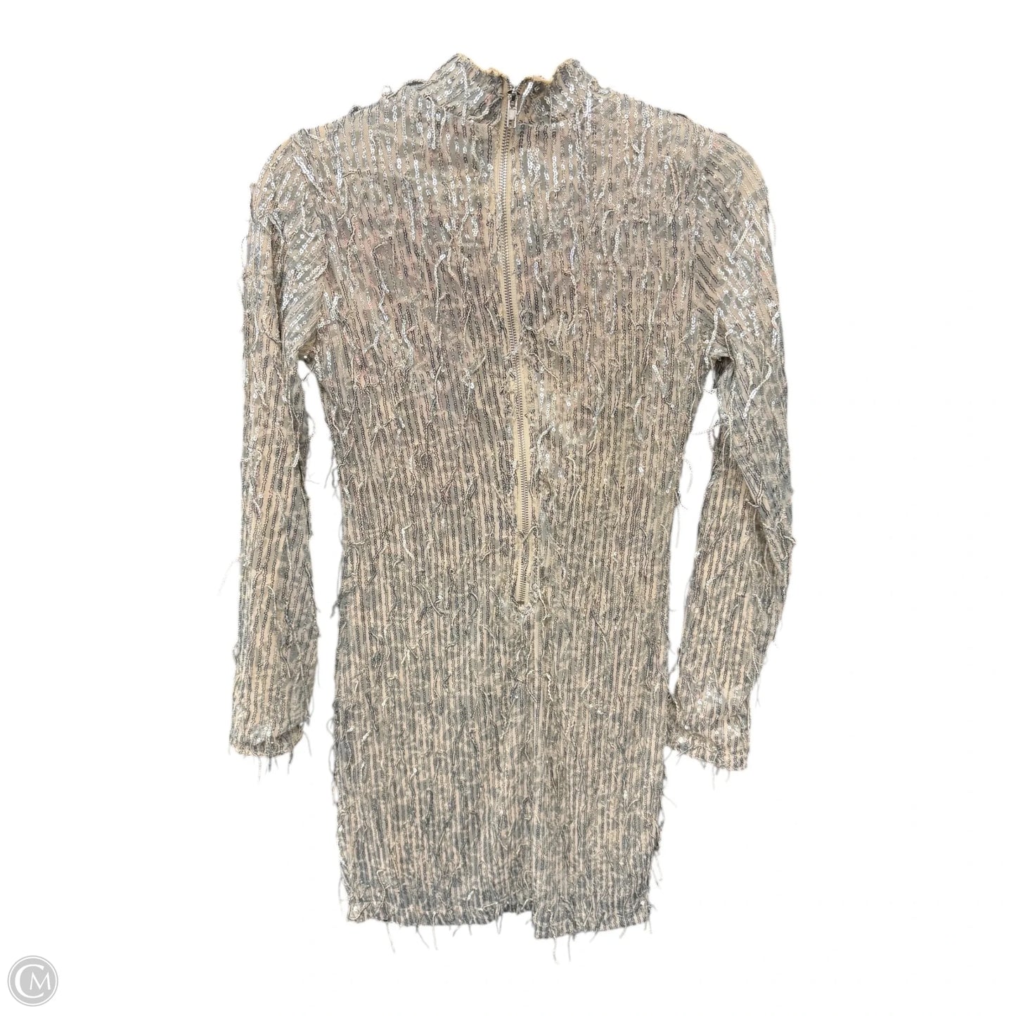 Dress Party Short By Fashion Nova In Silver & Tan, Size: L