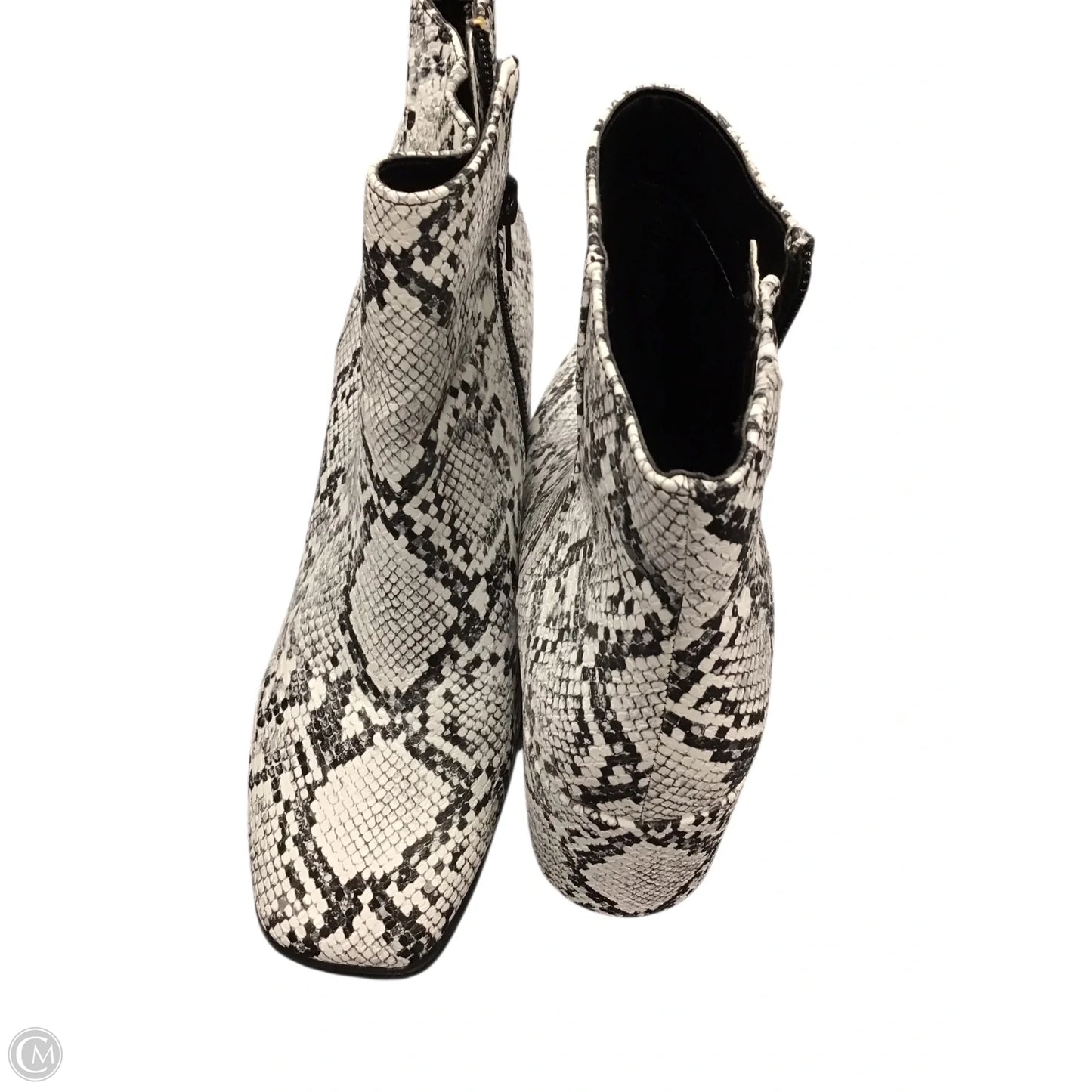 Boots Ankle Heels By Mix No 6 In Snakeskin Print, Size: 9